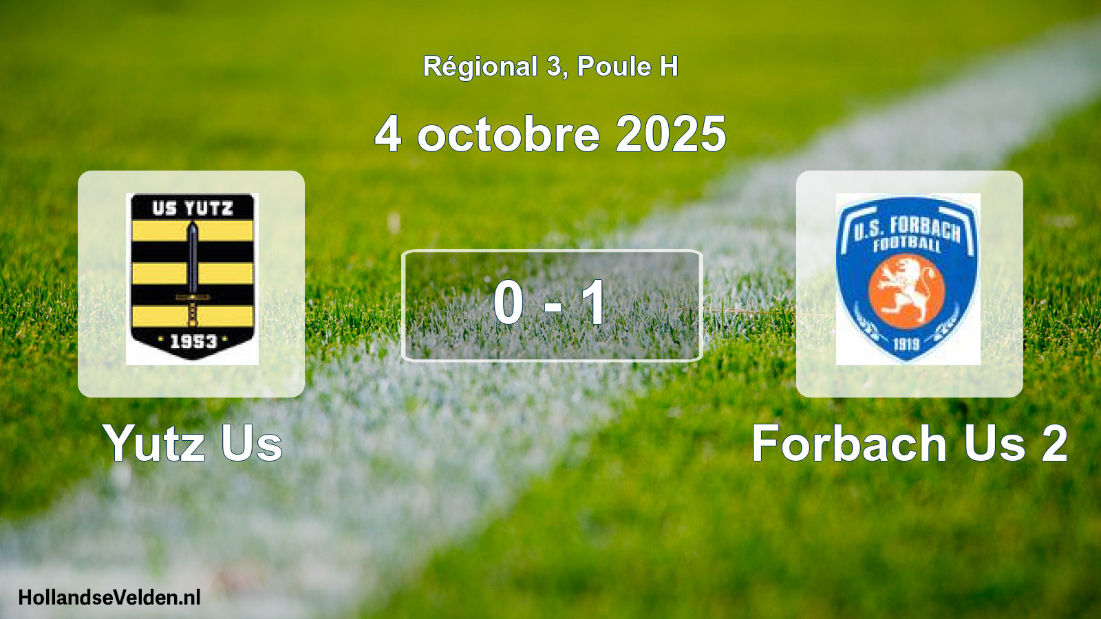 Total number of matches played: Yutz Us - Forbach Us 2 0 - 1 (4 October 2025)
