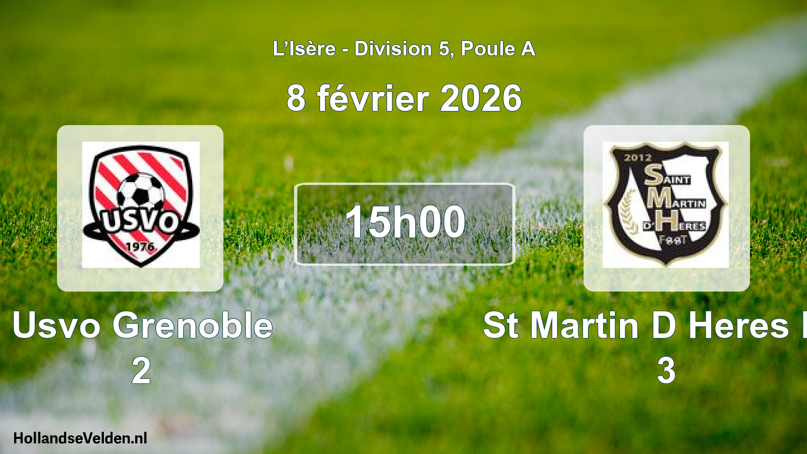 Geplande wedstrijd: Usvo Grenoble 2 - St Martin D Heres FC 3 (8 februari 2026)