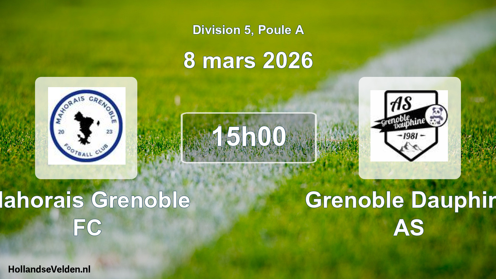 Scheduled Match: Mahorais Grenoble FC - Grenoble Dauphine AS (8 March 2026)
