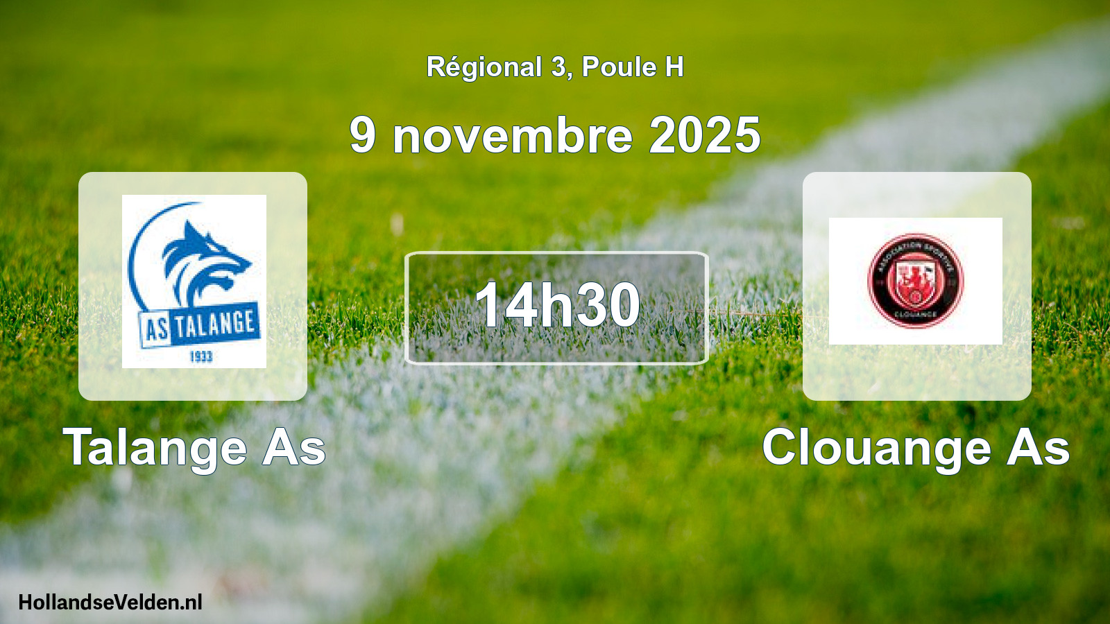 Geplande wedstrijd: Talange As - Clouange As (9 november 2025)