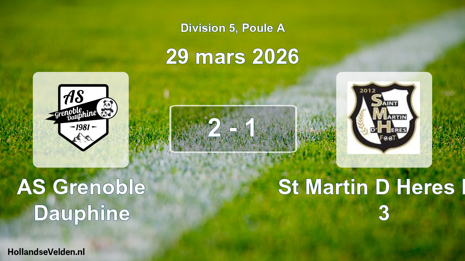 Total number of matches played: AS Grenoble Dauphine - St Martin D Heres FC 3 2 - 1 (29 March 2026)