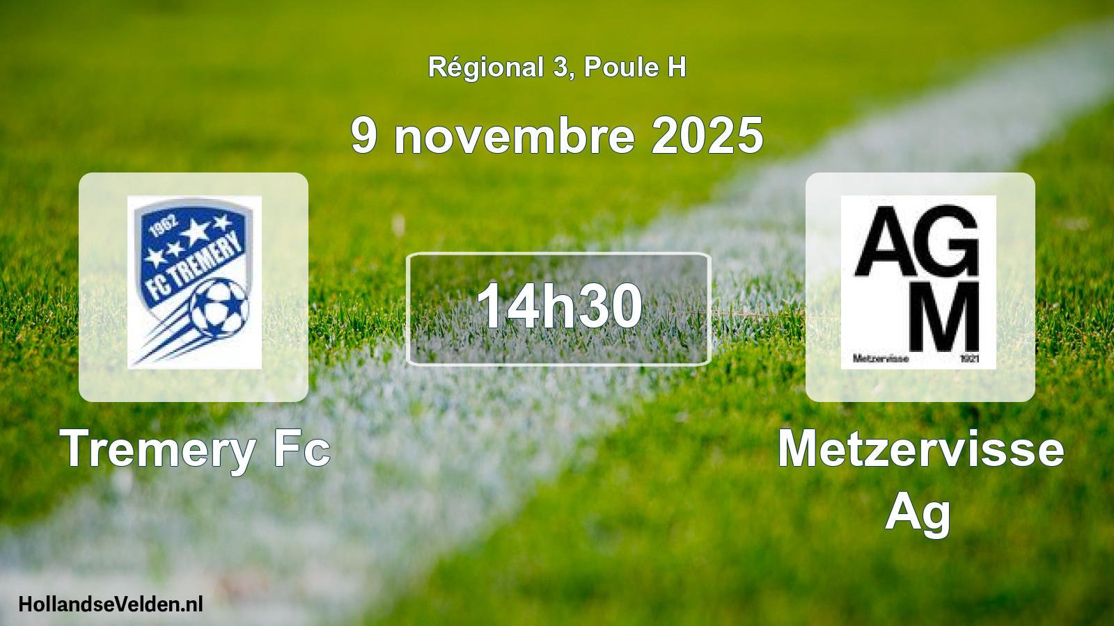 Geplande wedstrijd: Tremery Fc - Metzervisse Ag (9 novembre 2025)