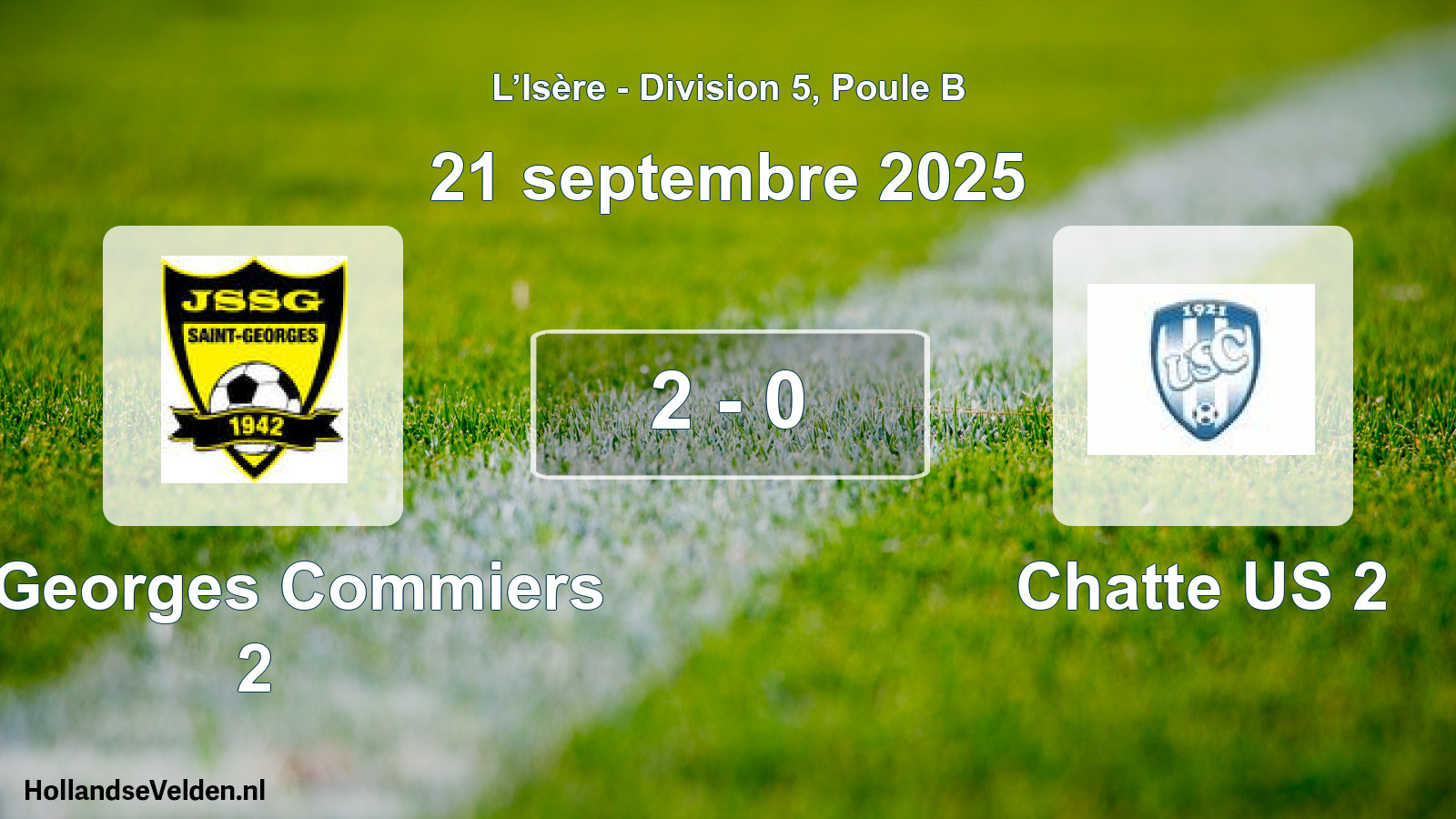 Gespeelde wedstrijd: St Georges Commiers 2 - Chatte US 2 2 - 0 (21 september 2025)