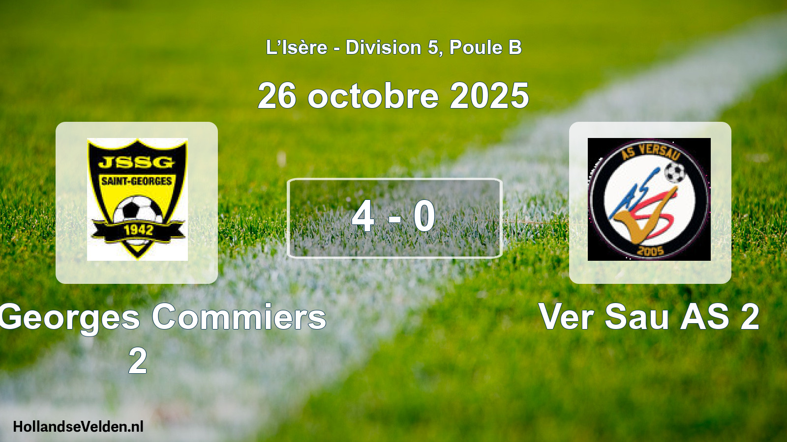 Match joué: St Georges Commiers 2 - Ver Sau AS 2 4 - 0 (26 octobre 2025)