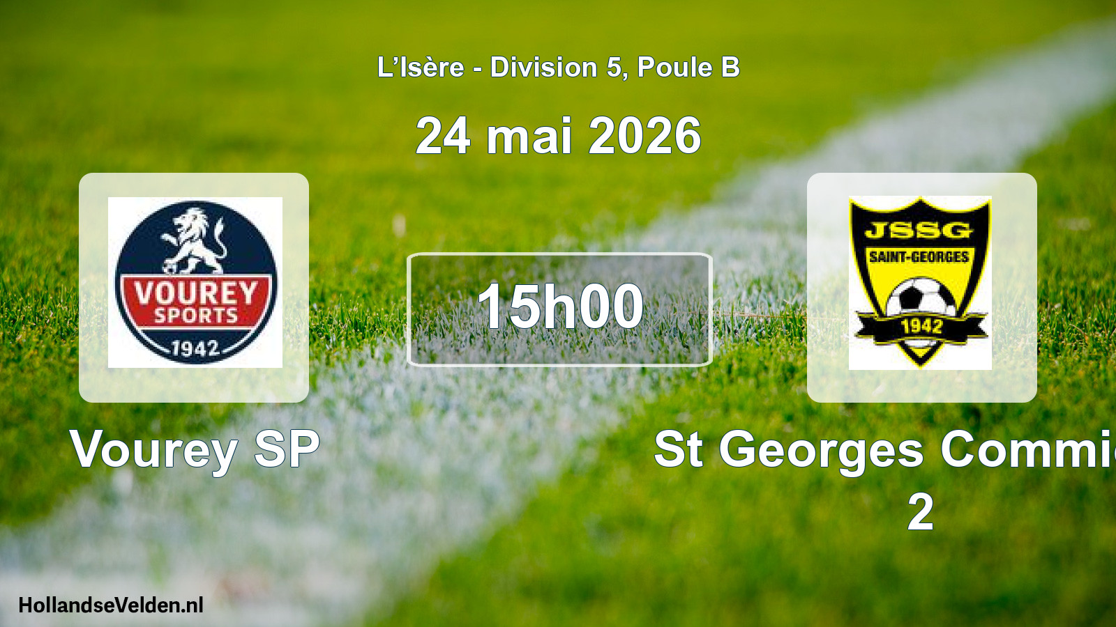 Match programmé: Vourey SP - St Georges Commiers 2 (24 mai 2026)