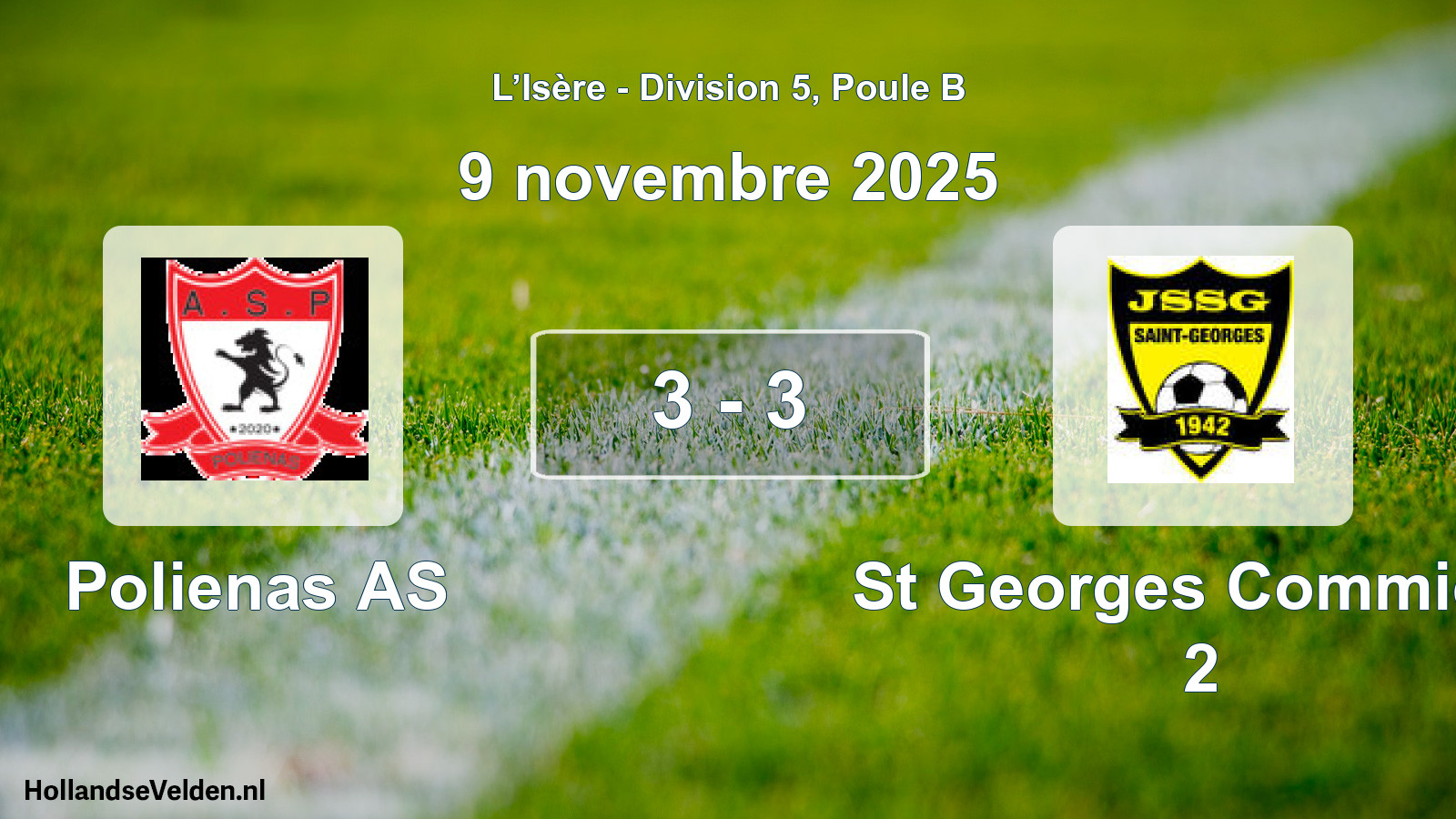 Gespeelde wedstrijd: Polienas AS - St Georges Commiers 2 3 - 3 (9 november 2025)