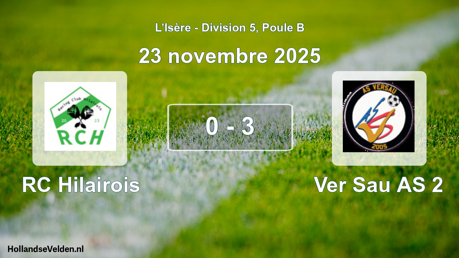 Gespeelde wedstrijd: RC Hilairois - Ver Sau AS 2 0 - 3 (23 november 2025)