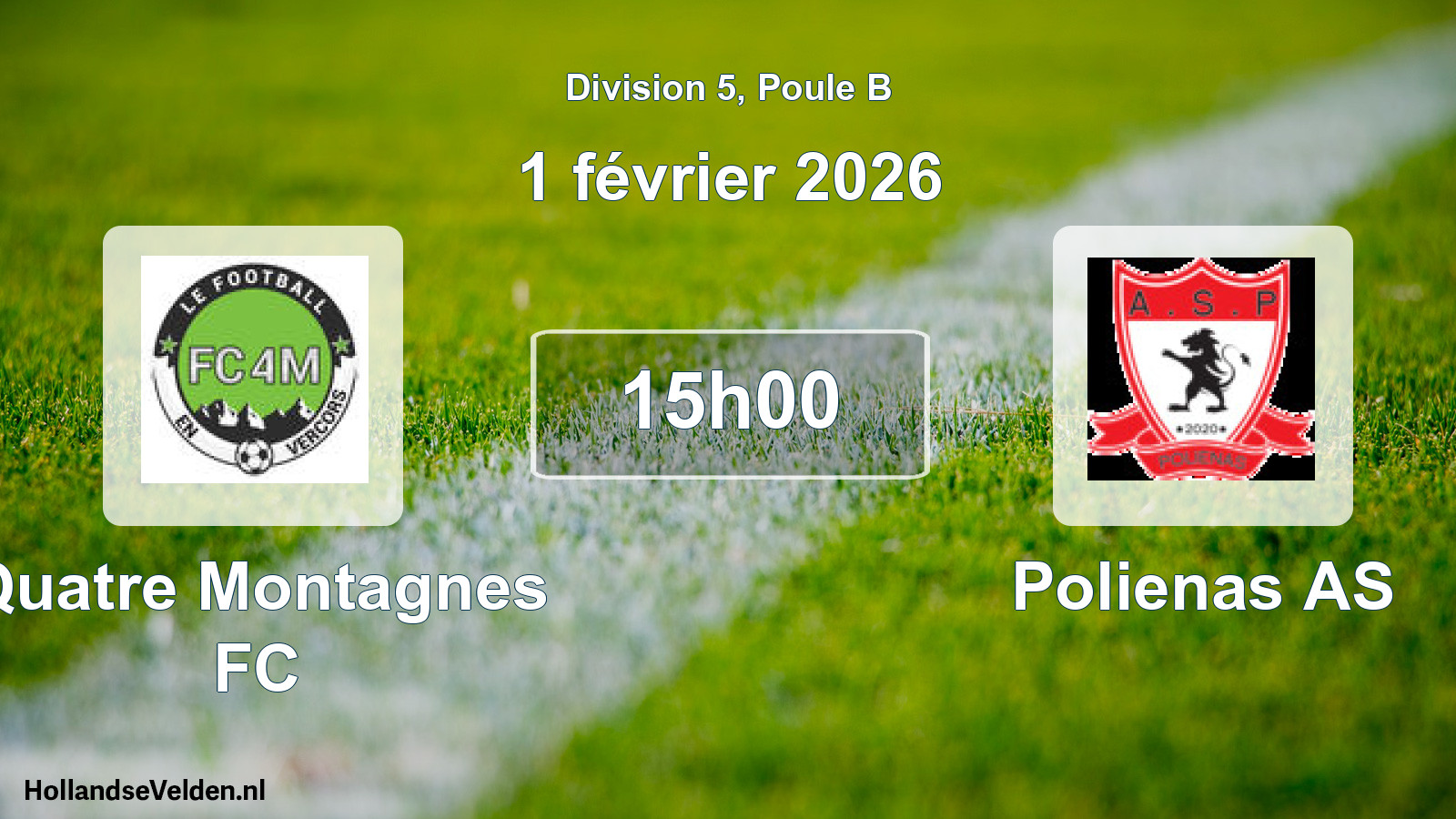 Scheduled Match: Quatre Montagnes FC - Polienas AS (1 February 2026)
