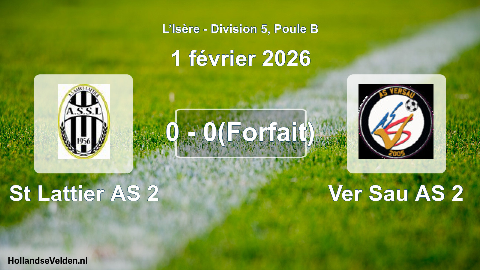 Match joué: St Lattier AS 2 - Ver Sau AS 2 0 - 0(Forfait) (1 février 2026)