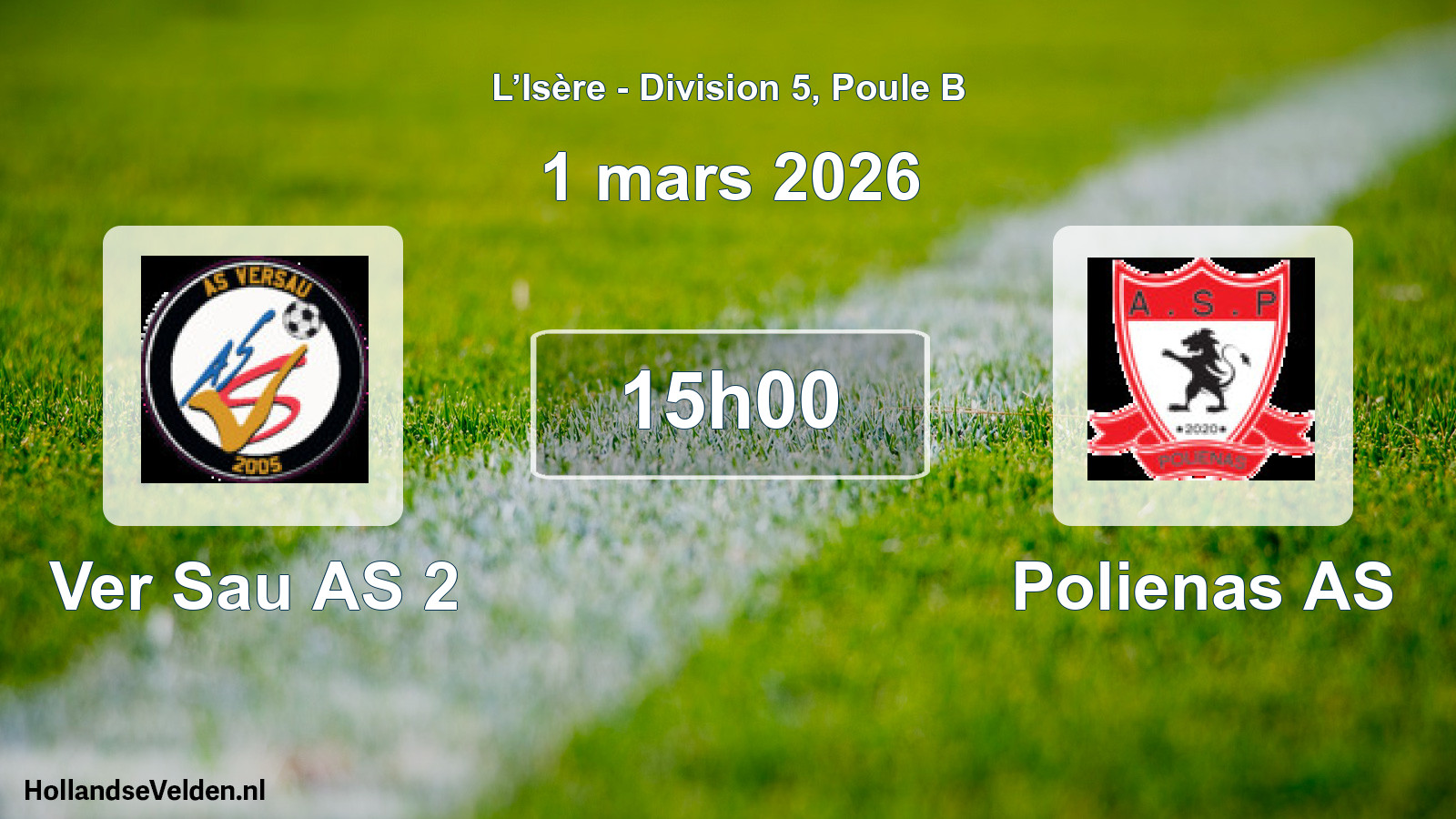Geplande wedstrijd: Ver Sau AS 2 - Polienas AS (1 maart 2026)