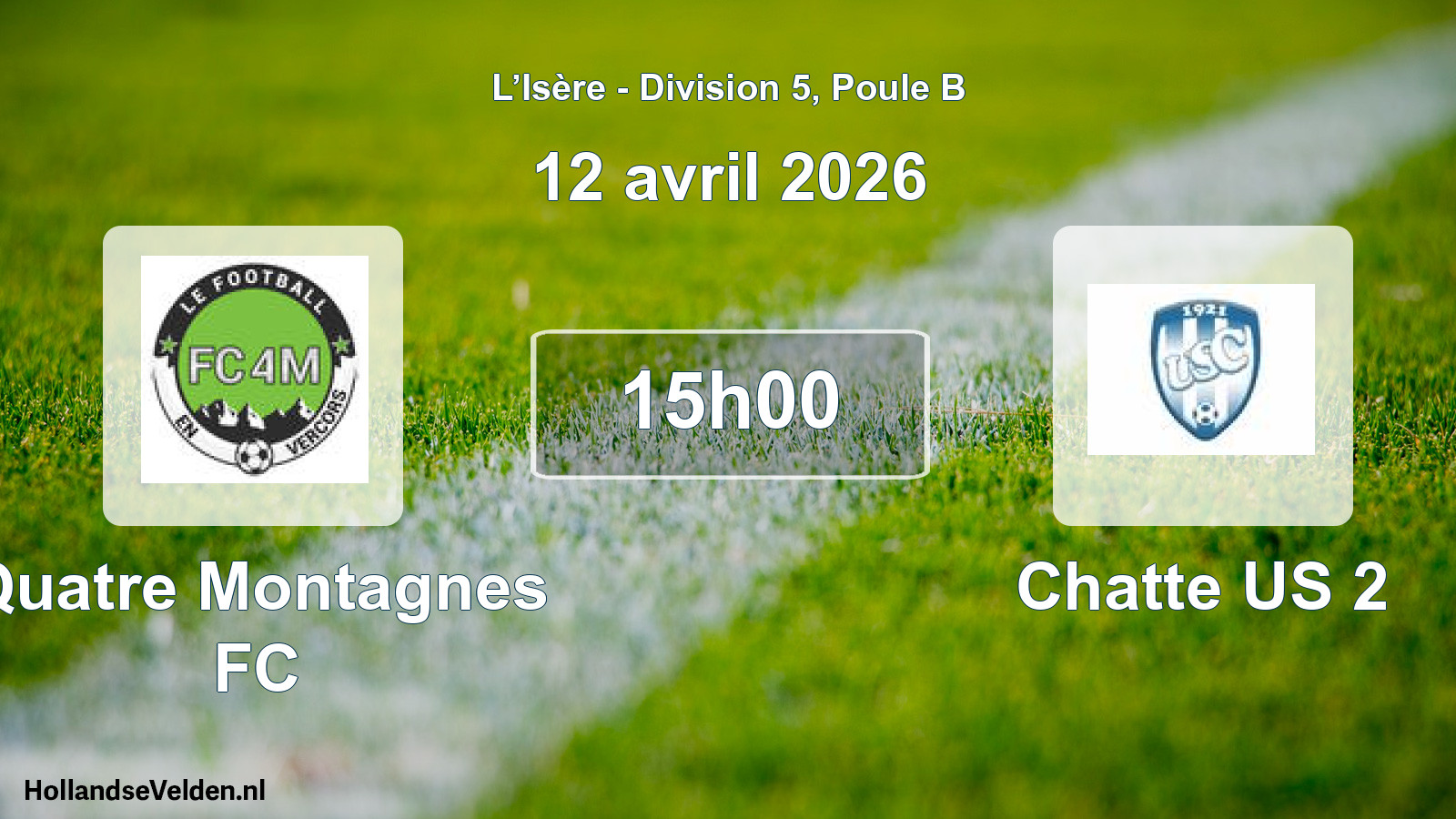 Match programmé: Quatre Montagnes FC - Chatte US 2 (12 avril 2026)