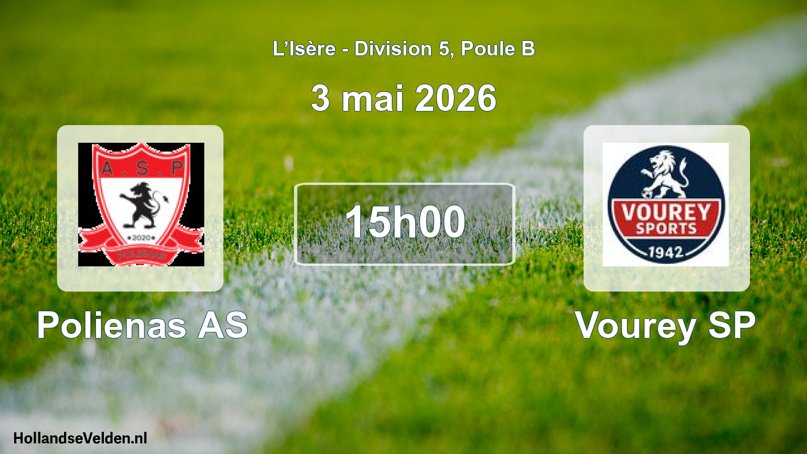 Geplande wedstrijd: Polienas AS - Vourey SP (3 mei 2026)
