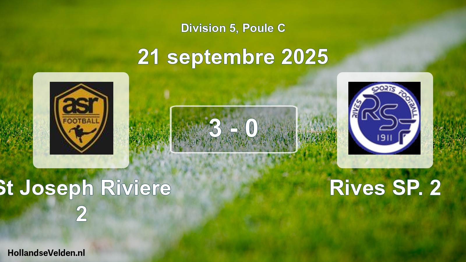 Match joué: St Joseph Riviere 2 - Rives SP. 2 3 - 0 (21 septembre 2025)