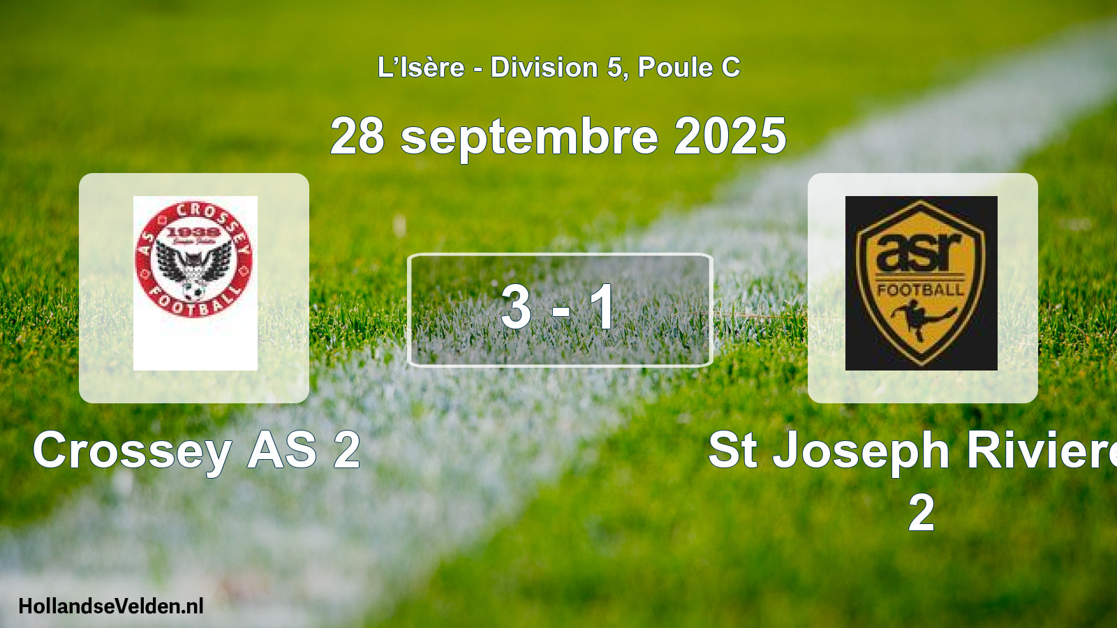 Gespeelde wedstrijd: Crossey AS 2 - St Joseph Riviere 2 3 - 1 (28 september 2025)