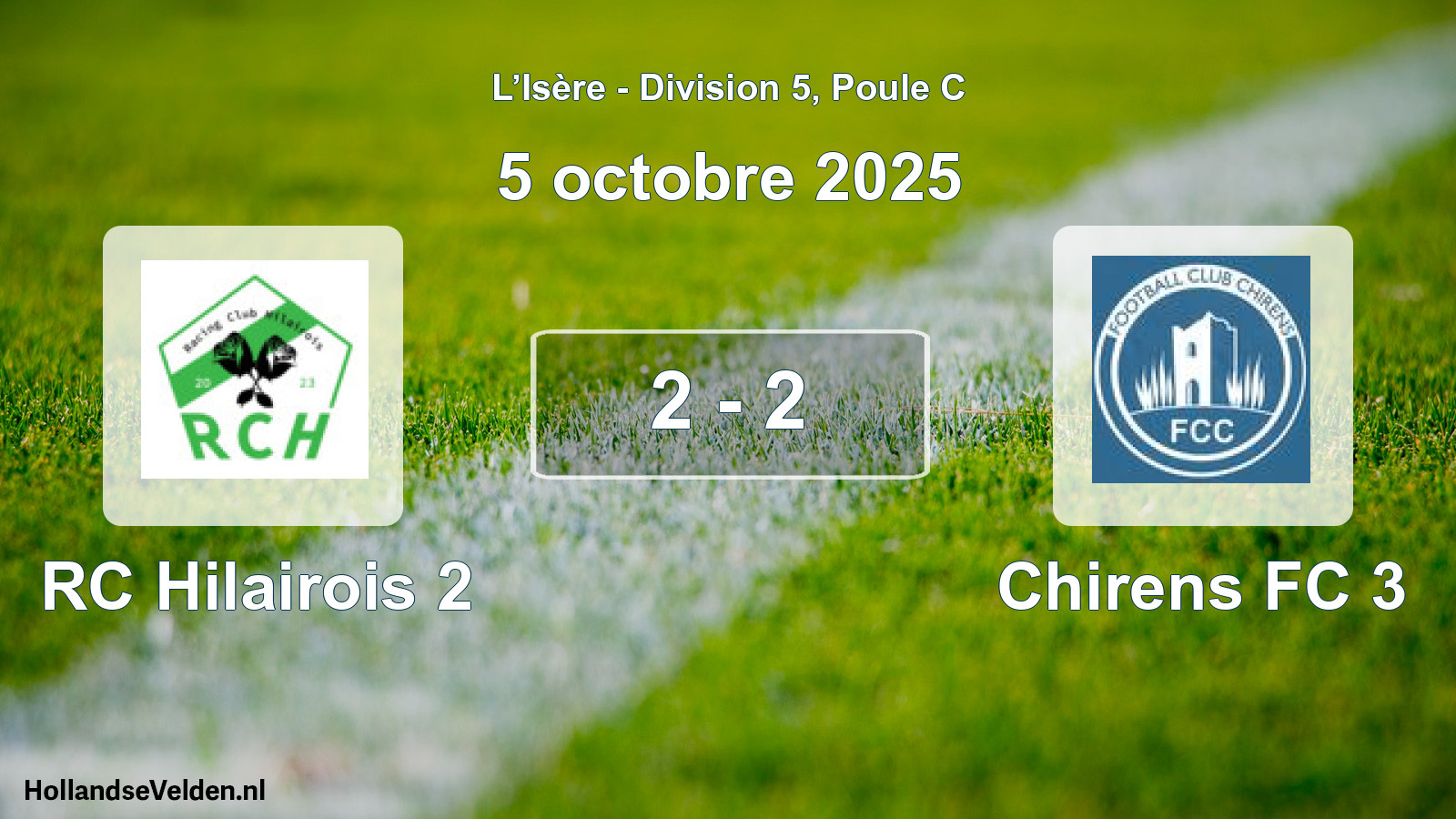 Total number of matches played: RC Hilairois 2 - Chirens FC 3 2 - 2 (5 October 2025)