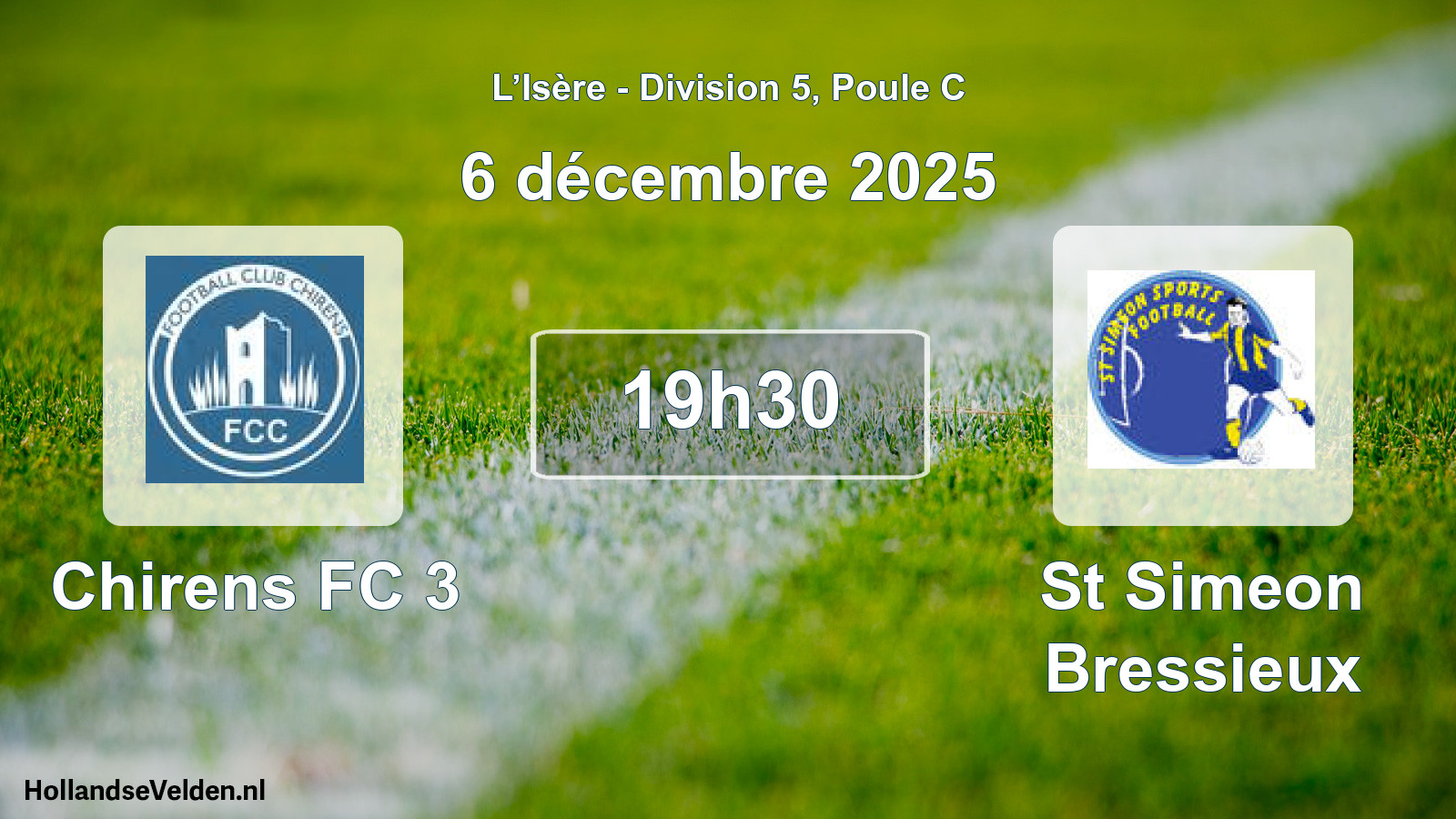 Geplande wedstrijd: Chirens FC 3 - St Simeon Bressieux (6 december 2025)