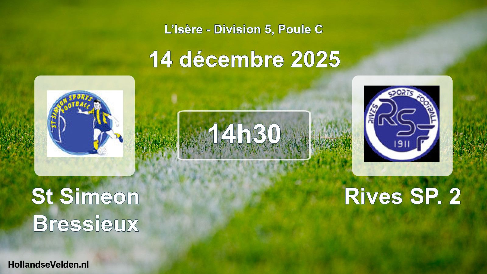 Geplande wedstrijd: St Simeon Bressieux - Rives SP. 2 (14 december 2025)