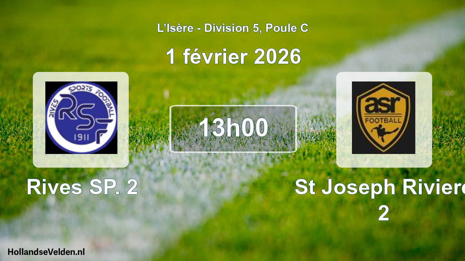 Geplande wedstrijd: Rives SP. 2 - St Joseph Riviere 2 (1 februari 2026)