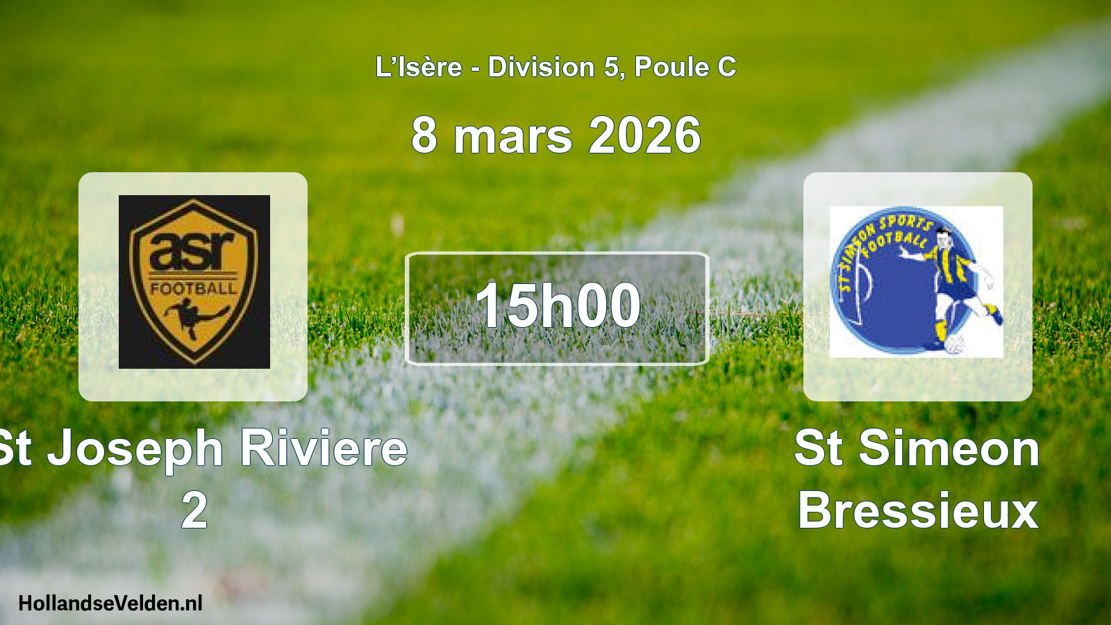 Scheduled Match: St Joseph Riviere 2 - St Simeon Bressieux (8 March 2026)