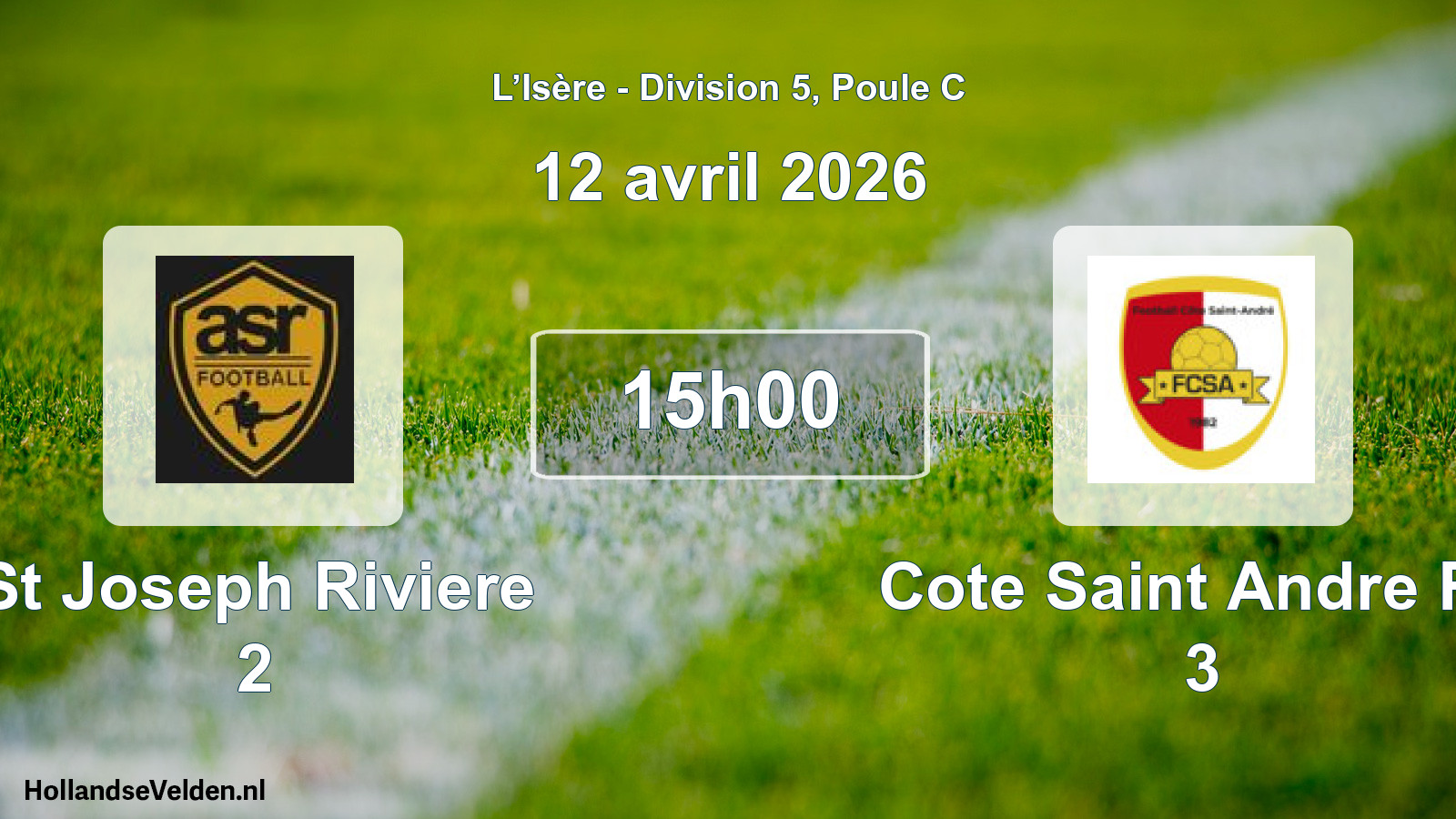 Geplande wedstrijd: St Joseph Riviere 2 - Cote Saint Andre FC 3 (12 april 2026)