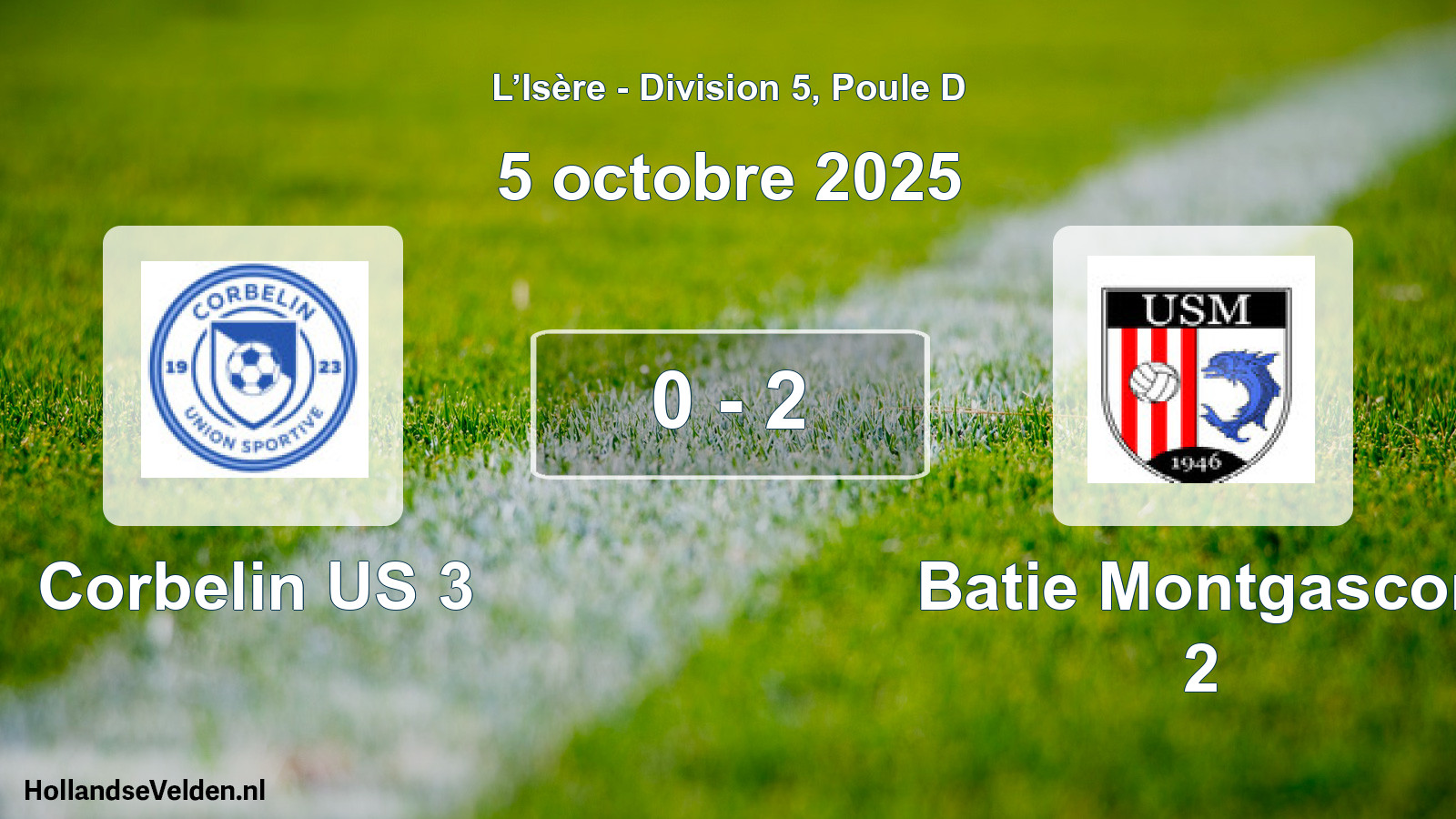 Match joué: Corbelin US 3 - Batie Montgascon 2 0 - 2 (5 octobre 2025)
