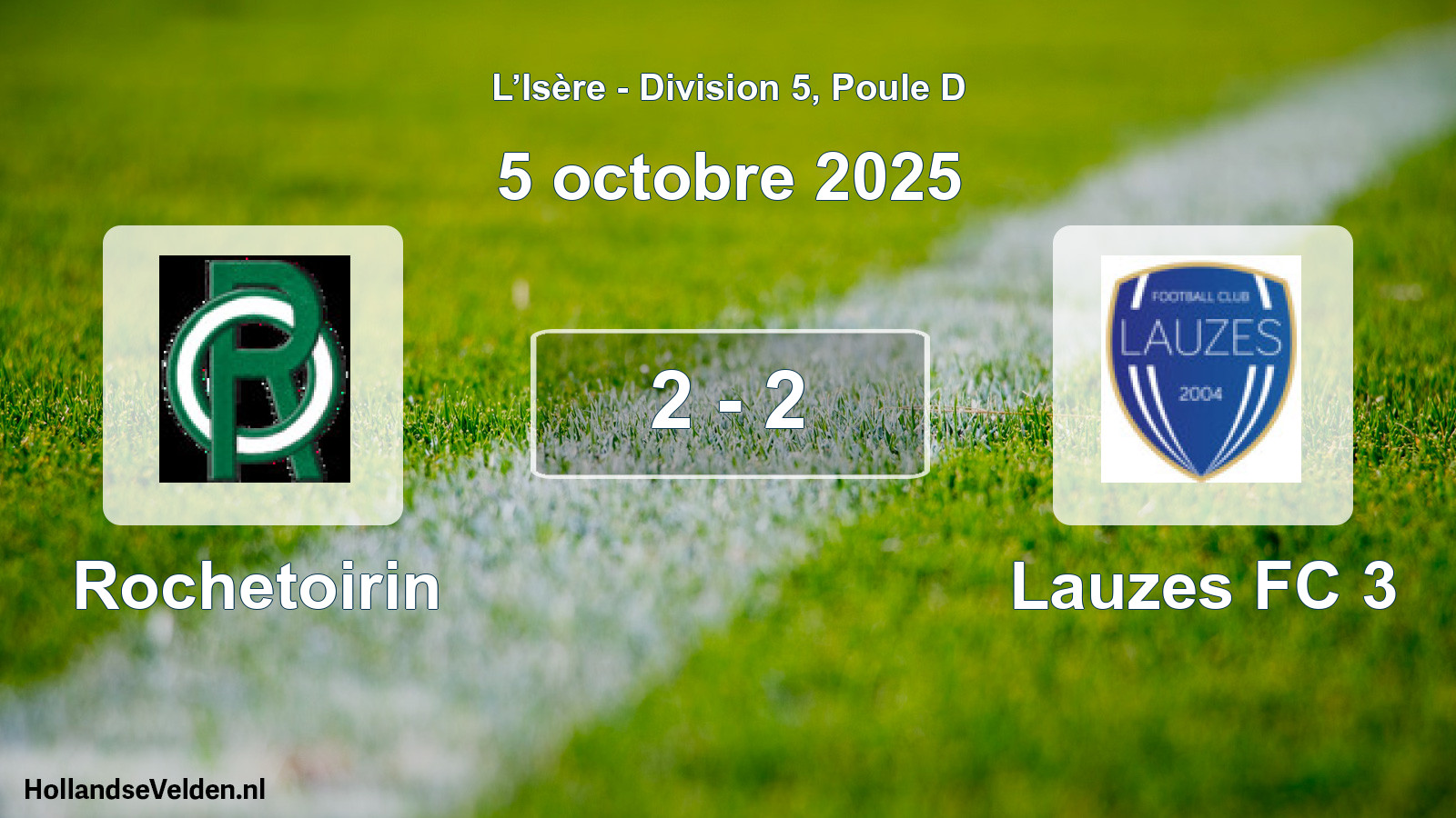 Match joué: Rochetoirin - Lauzes FC 3 2 - 2 (5 octobre 2025)