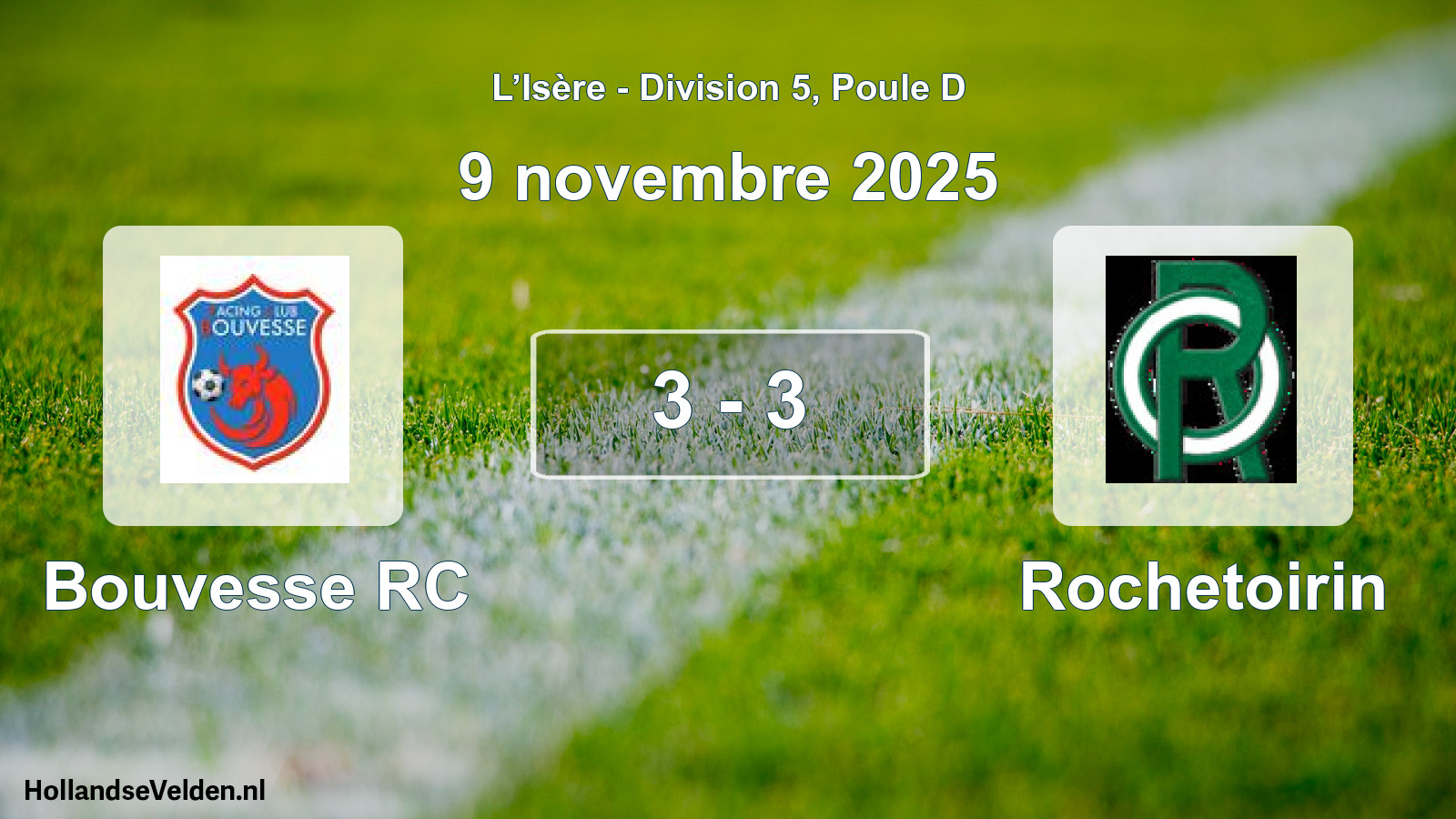 Match joué: Bouvesse RC - Rochetoirin 3 - 3 (9 novembre 2025)