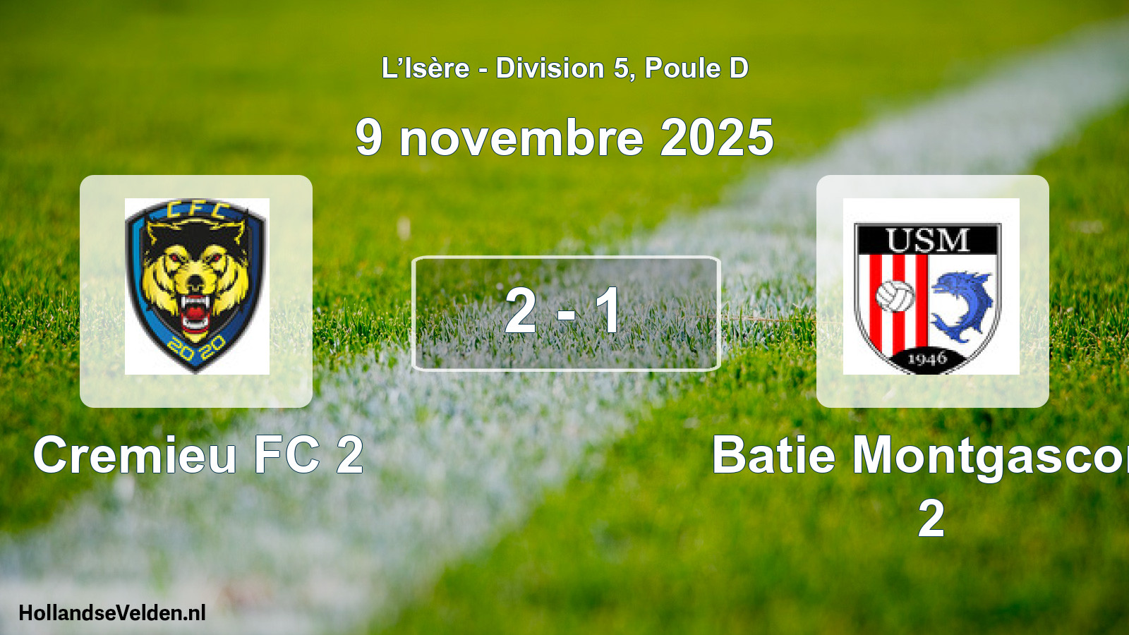 Gespeelde wedstrijd: Cremieu FC 2 - Batie Montgascon 2 2 - 1 (9 november 2025)