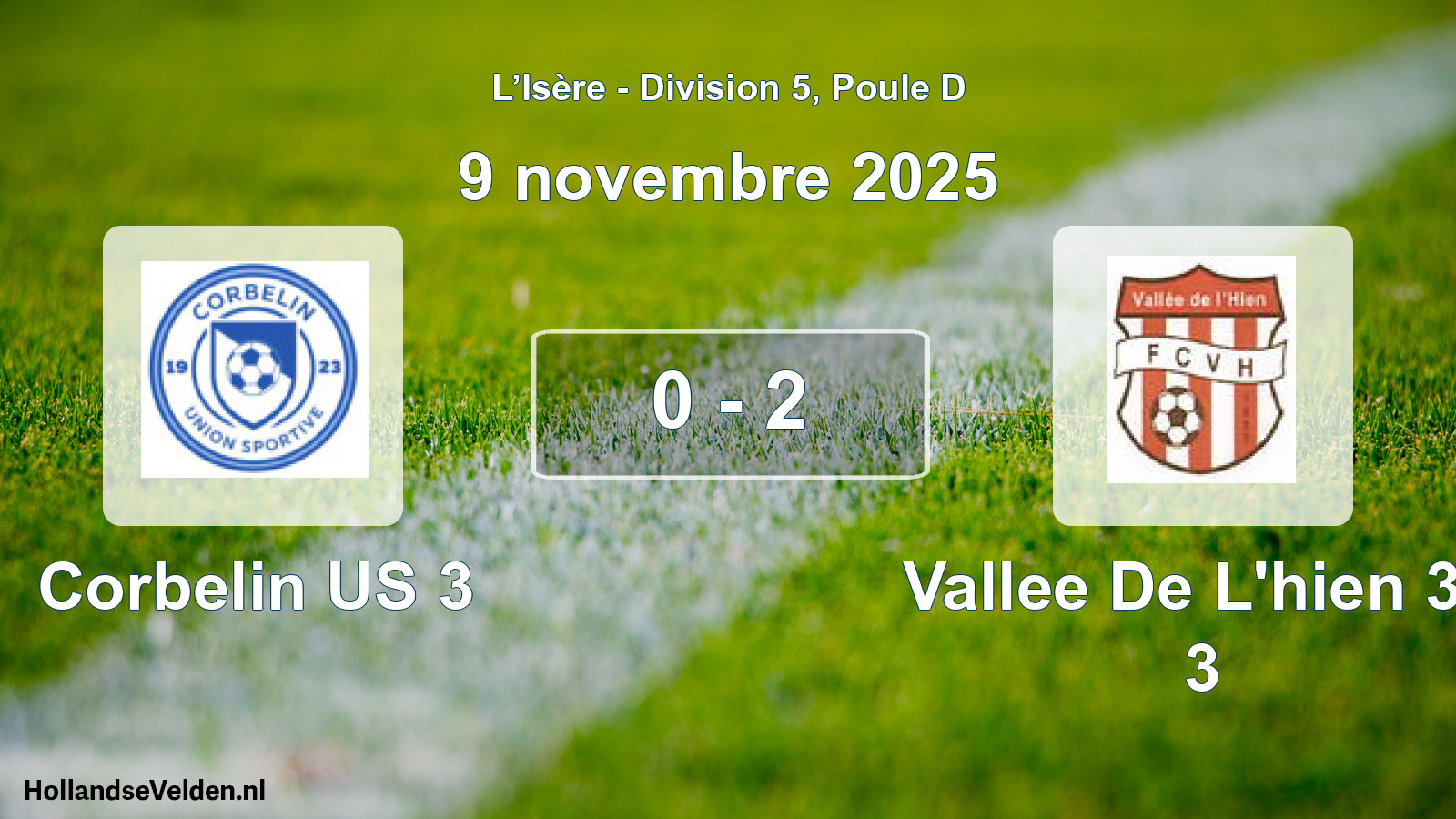 Match joué: Corbelin US 3 - Vallee De L'hien 38 3 0 - 2 (9 novembre 2025)