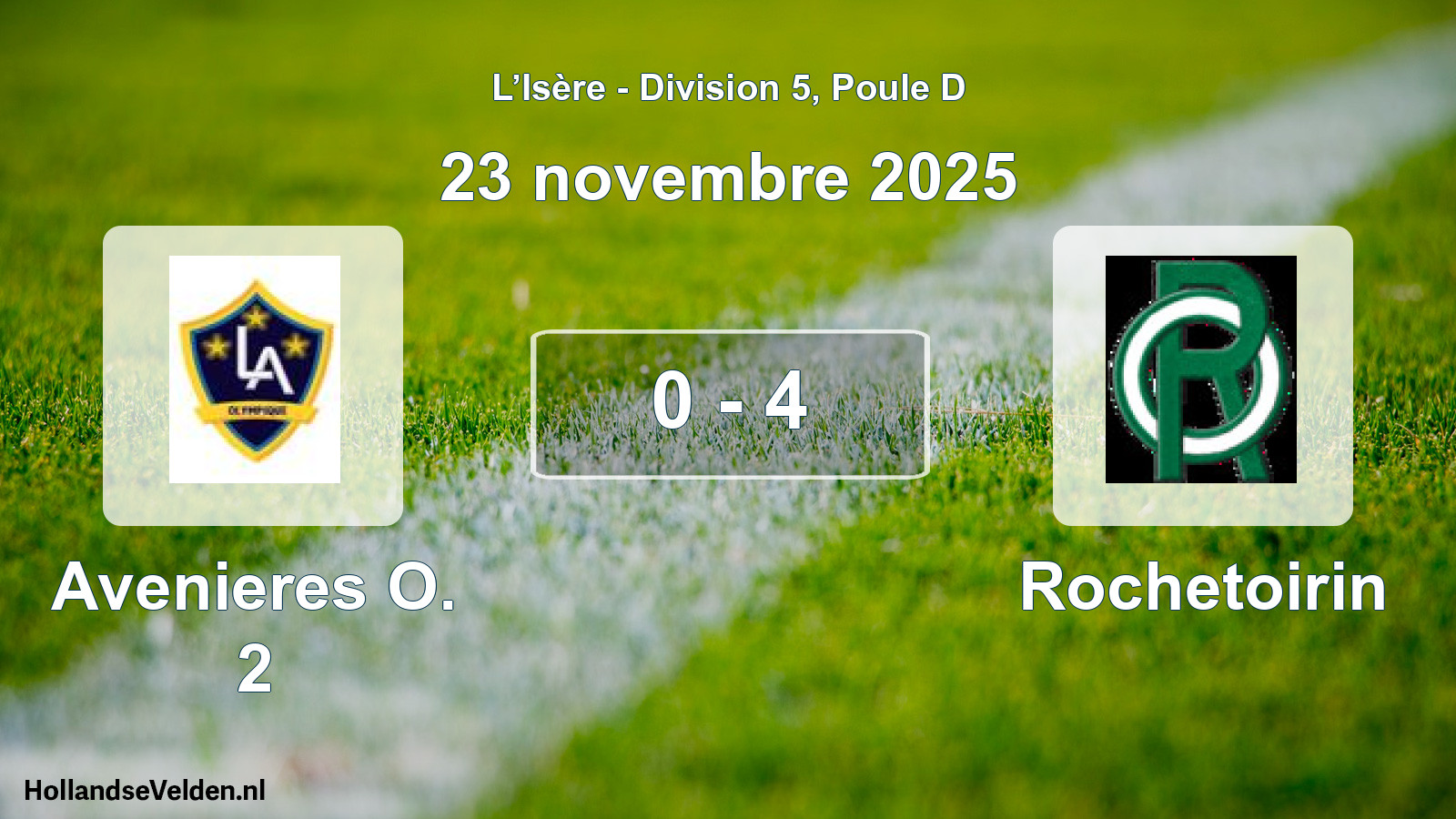 Gespeelde wedstrijd: Avenieres O. 2 - Rochetoirin 0 - 4 (23 november 2025)