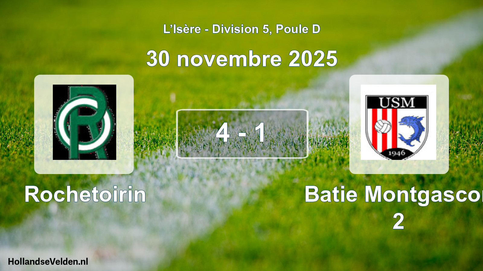 Gespeelde wedstrijd: Rochetoirin - Batie Montgascon 2 4 - 1 (30 november 2025)