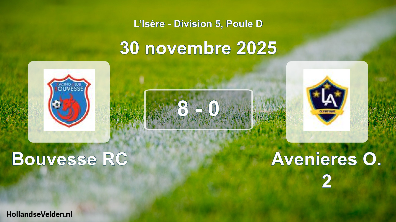 Gespeelde wedstrijd: Bouvesse RC - Avenieres O. 2 8 - 0 (30 november 2025)
