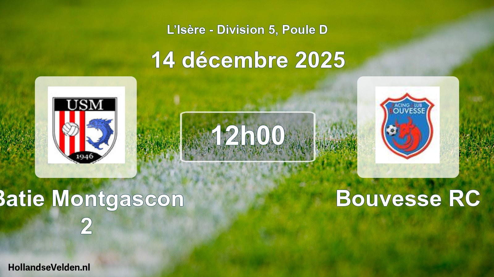 Match programmé: Batie Montgascon 2 - Bouvesse RC (14 décembre 2025)