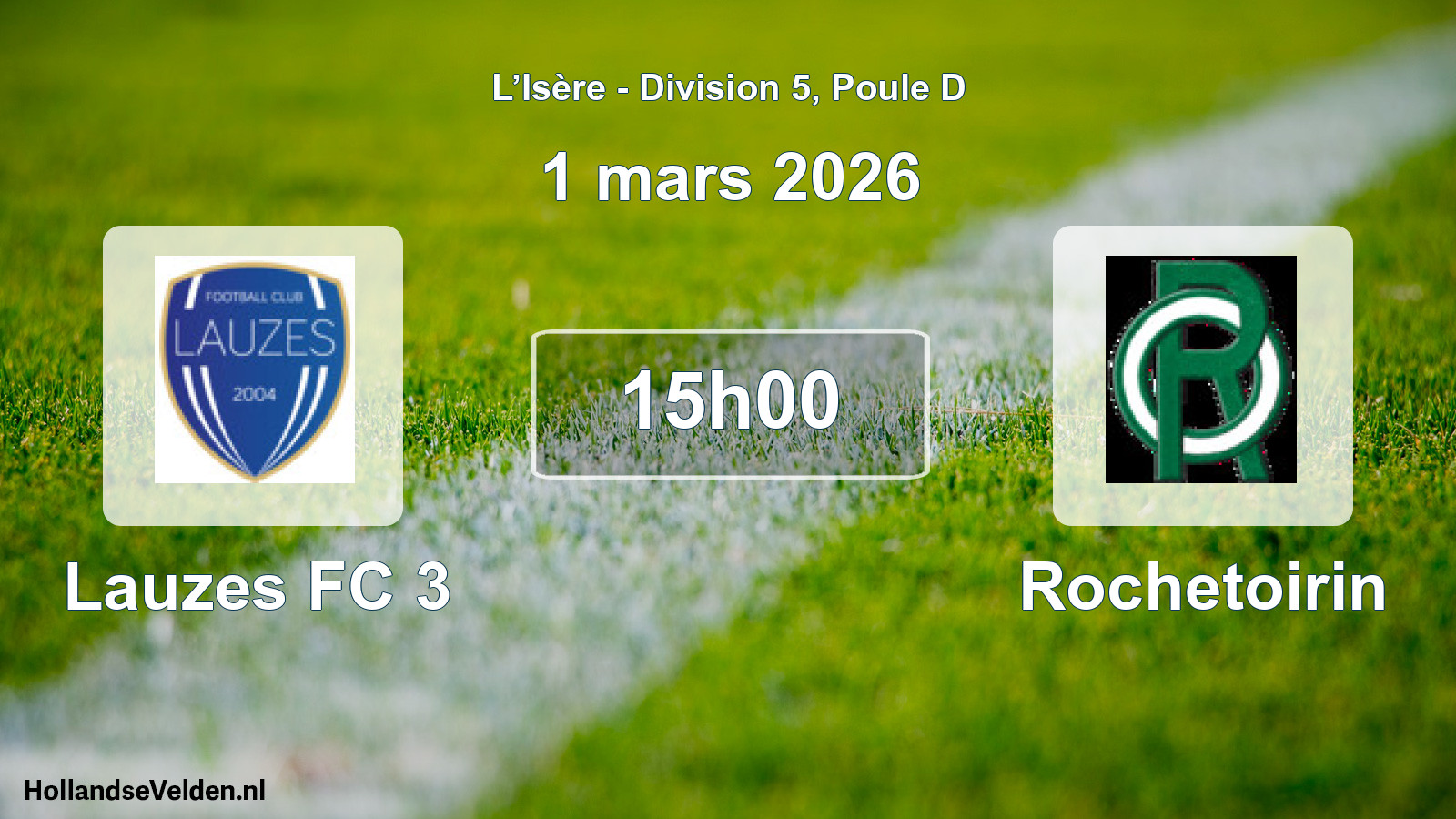 Match programmé: Lauzes FC 3 - Rochetoirin (1 mars 2026)