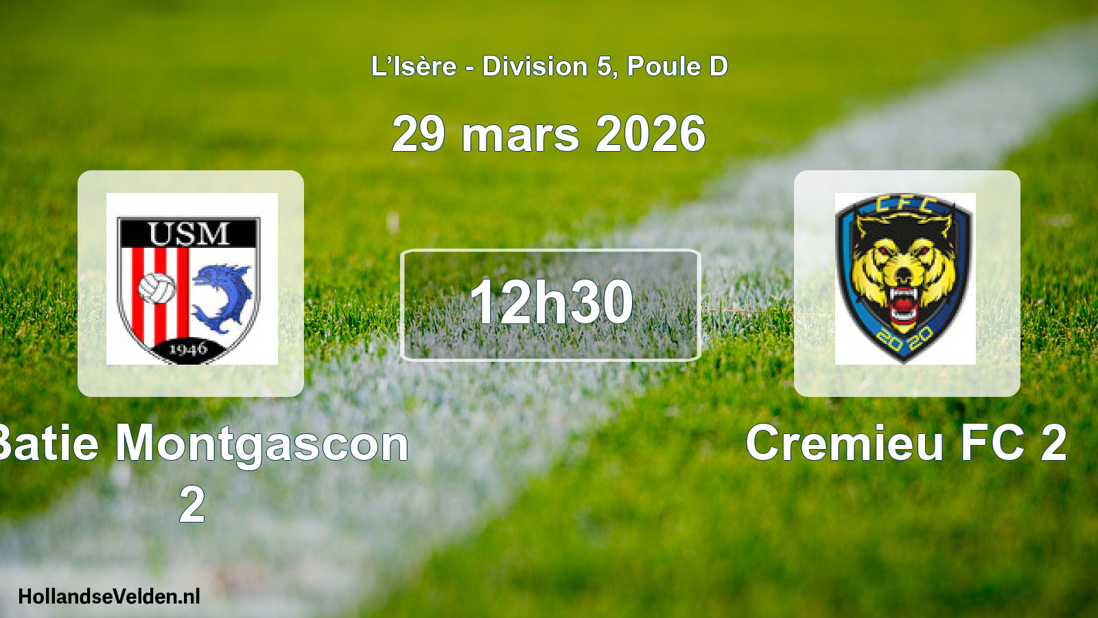 Geplande wedstrijd: Batie Montgascon 2 - Cremieu FC 2 (29 maart 2026)