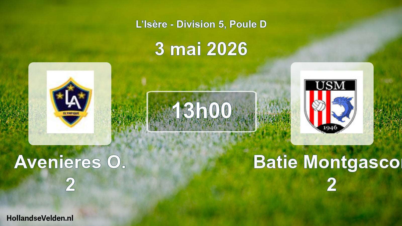 Geplande wedstrijd: Avenieres O. 2 - Batie Montgascon 2 (3 mei 2026)