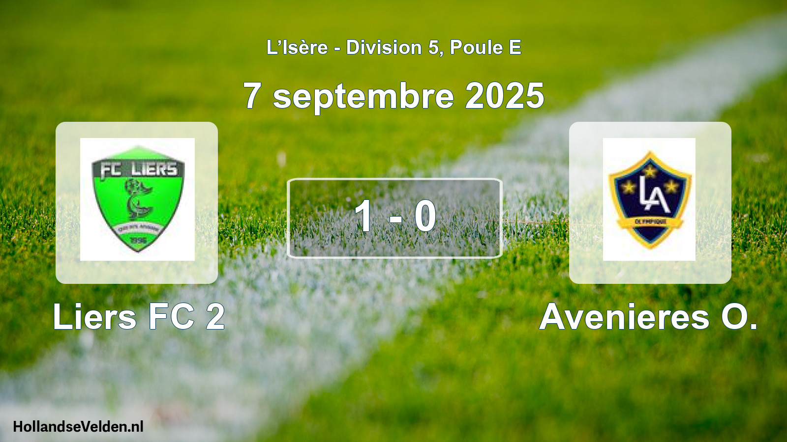 Gespeelde wedstrijd: Liers FC 2 - Avenieres O. 1 - 0 (7 september 2025)