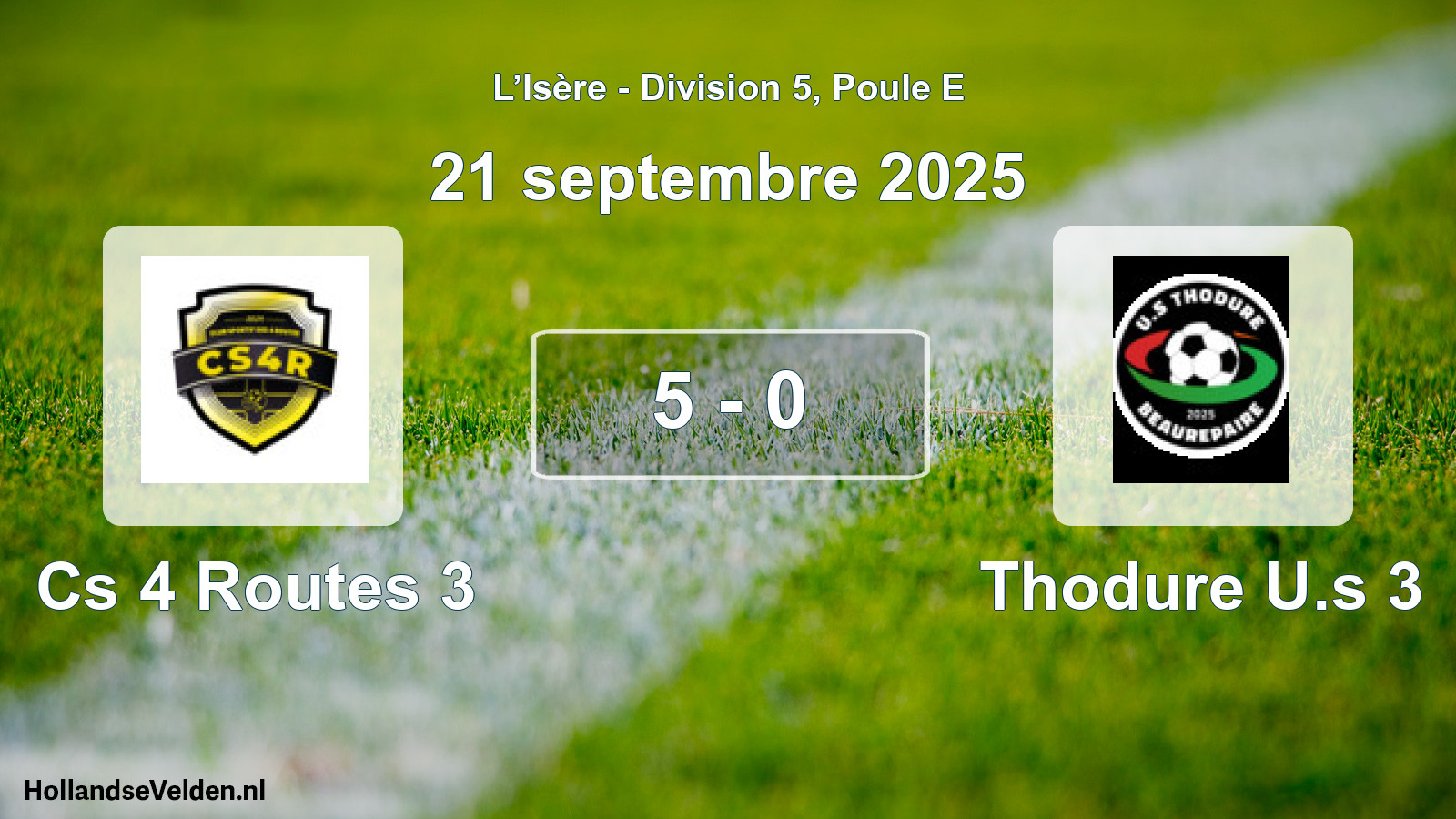 Total number of matches played: Cs 4 Routes 3 - Thodure U.s 3 5 - 0 (21 September 2025)
