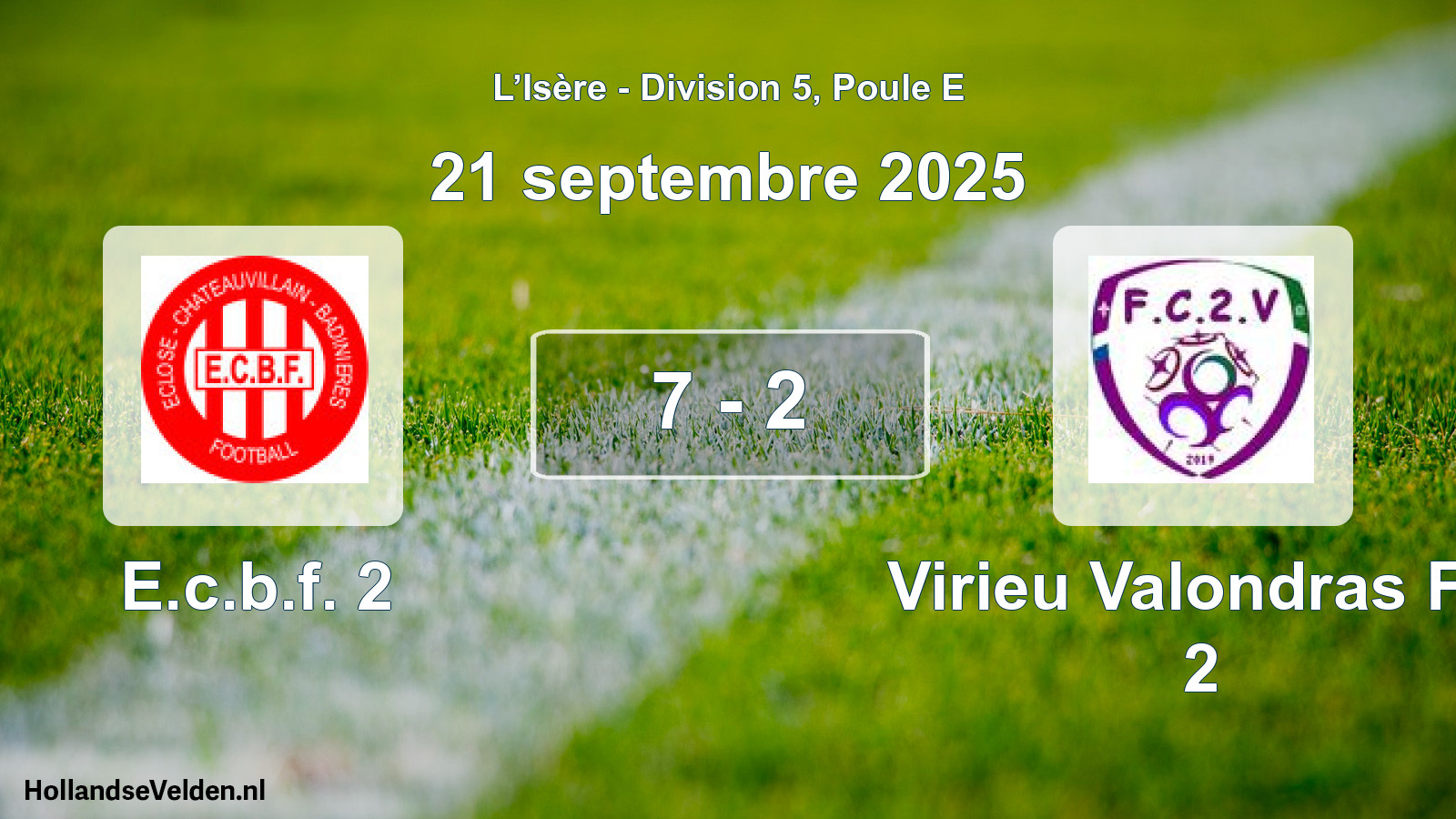 Gespeelde wedstrijd: E.c.b.f. 2 - Virieu Valondras FC 2 7 - 2 (21 september 2025)