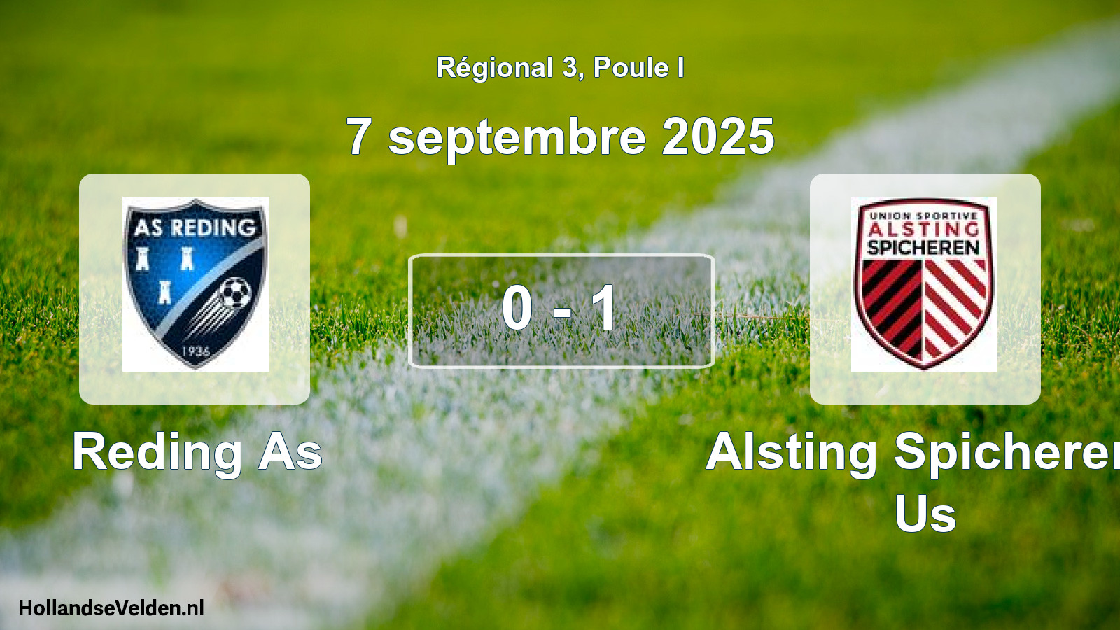 Gespeelde wedstrijd: Reding As - Alsting Spicheren Us 0 - 1 (7 septembre 2025)