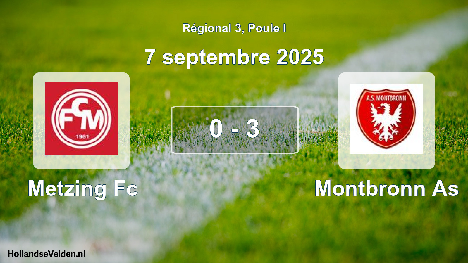 Gespeelde wedstrijd: Metzing Fc - Montbronn As 0 - 3 (7 septembre 2025)