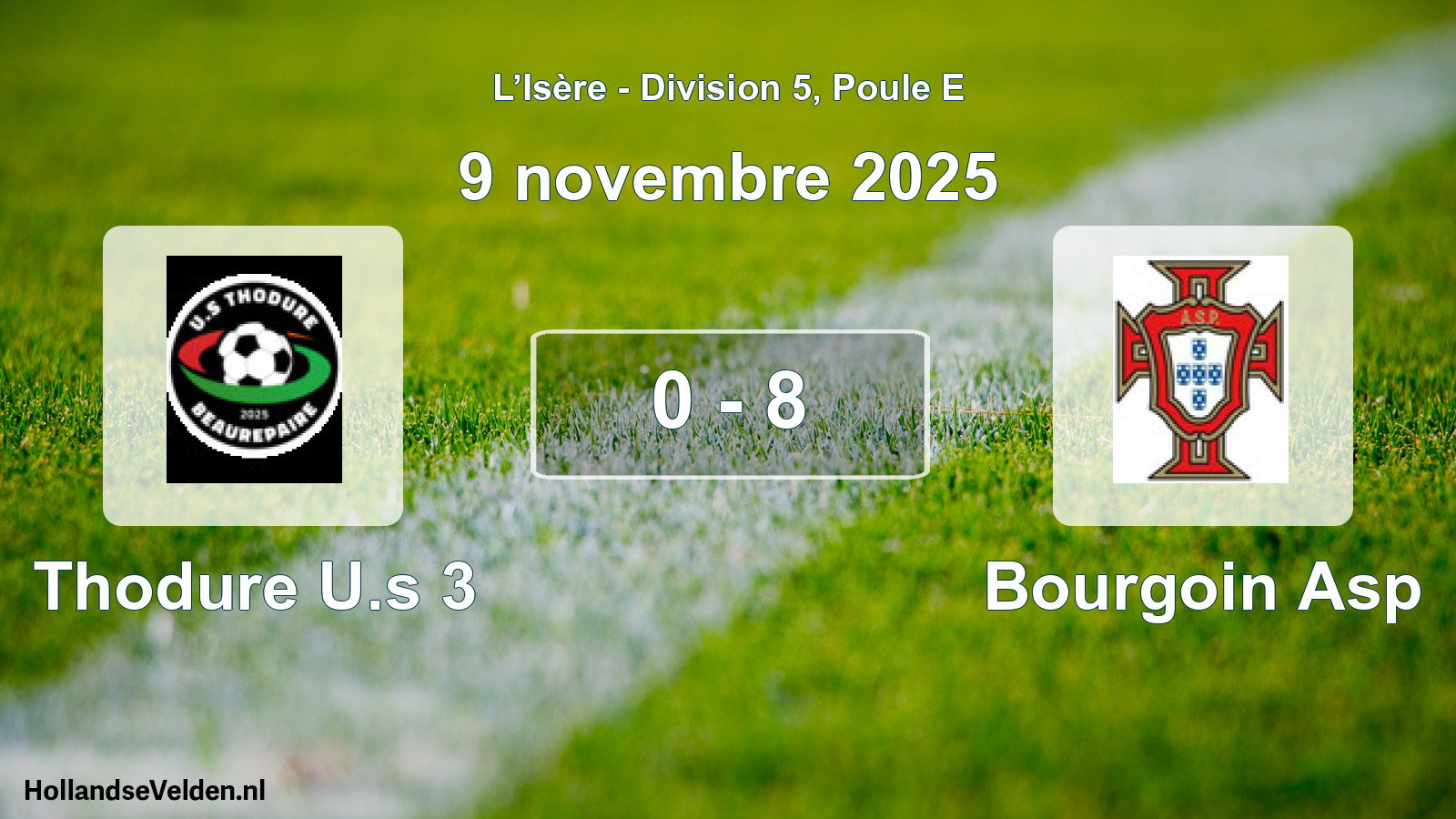 Gespeelde wedstrijd: Thodure U.s 3 - Bourgoin Asp 0 - 8 (9 november 2025)
