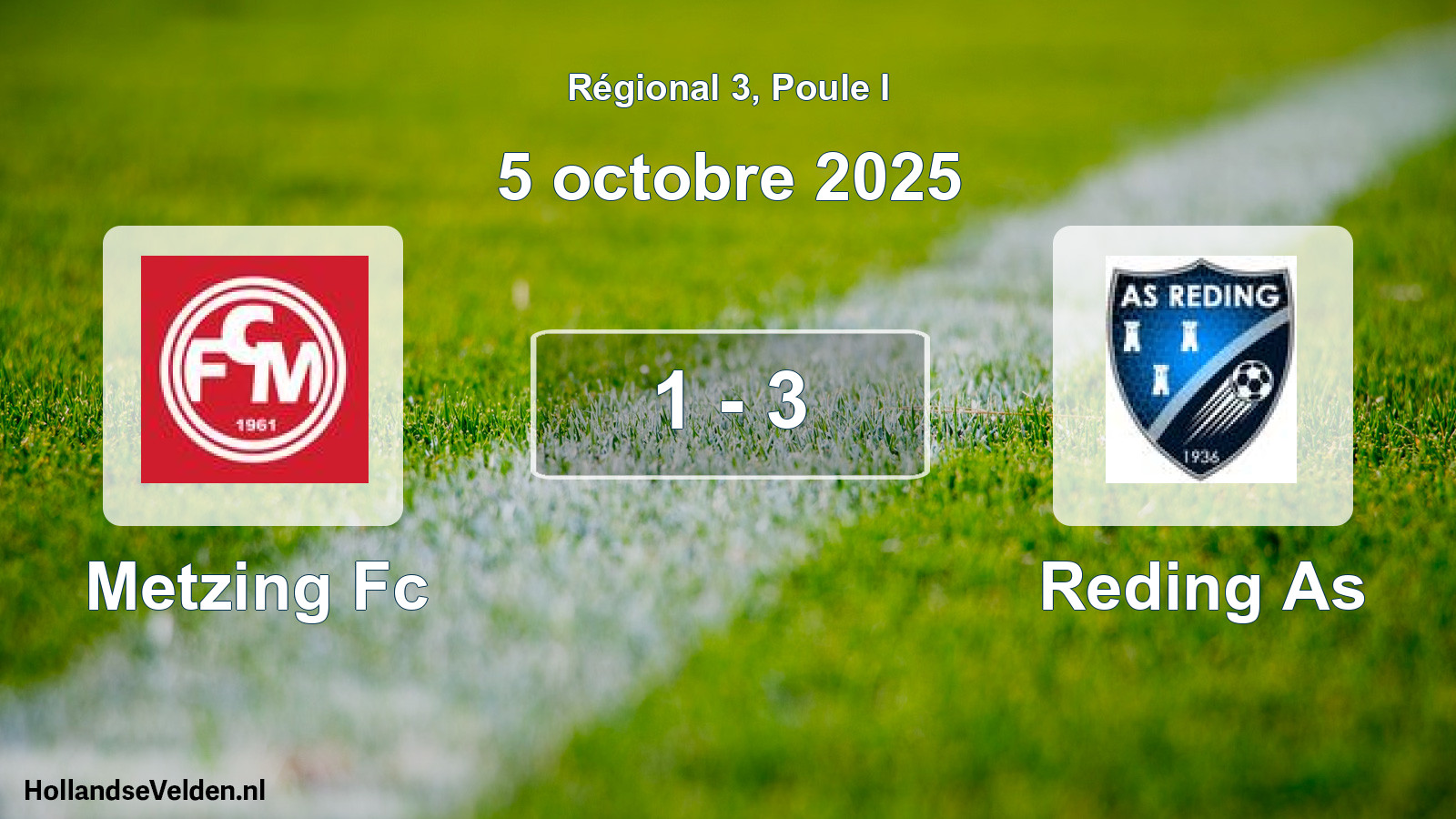 Gespeelde wedstrijd: Metzing Fc - Reding As 1 - 3 (5 octobre 2025)