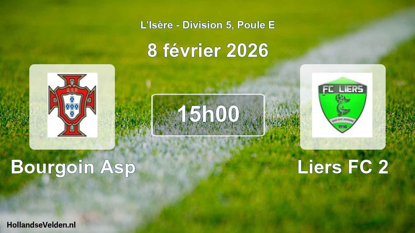 Geplande wedstrijd: Bourgoin Asp - Liers FC 2 (8 februari 2026)