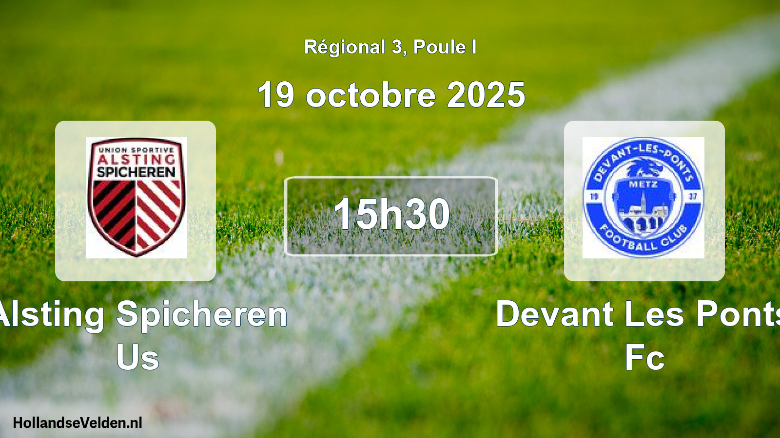 Geplande wedstrijd: Alsting Spicheren Us - Devant Les Ponts Fc (19 octobre 2025)