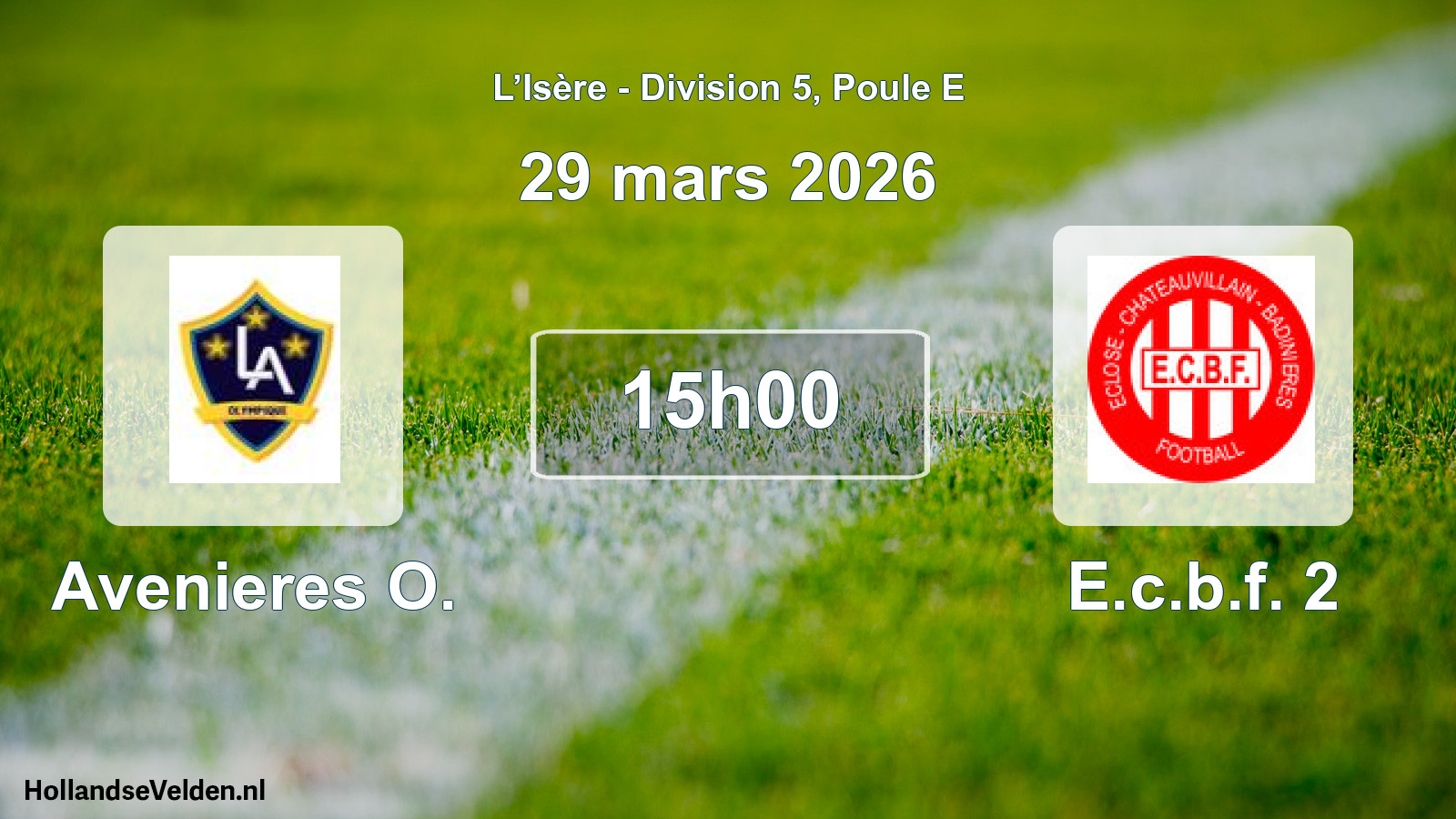 Match programmé: Avenieres O. - E.c.b.f. 2 (29 mars 2026)