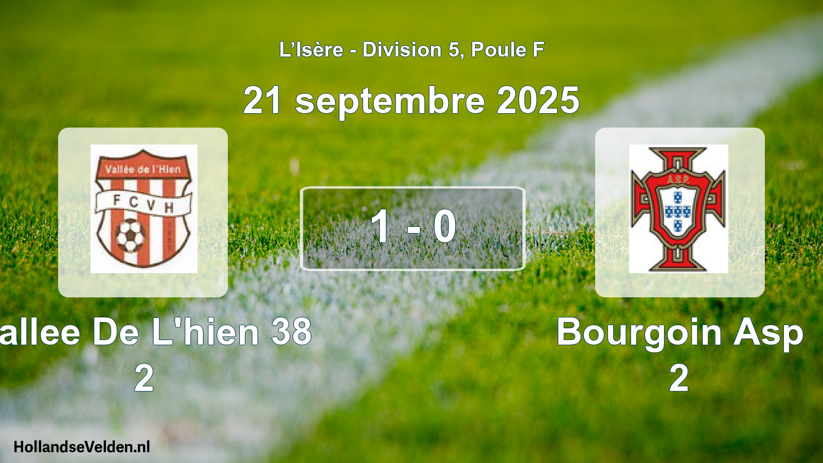 Gespeelde wedstrijd: Vallee De L'hien 38 2 - Bourgoin Asp 2 1 - 0 (21 september 2025)