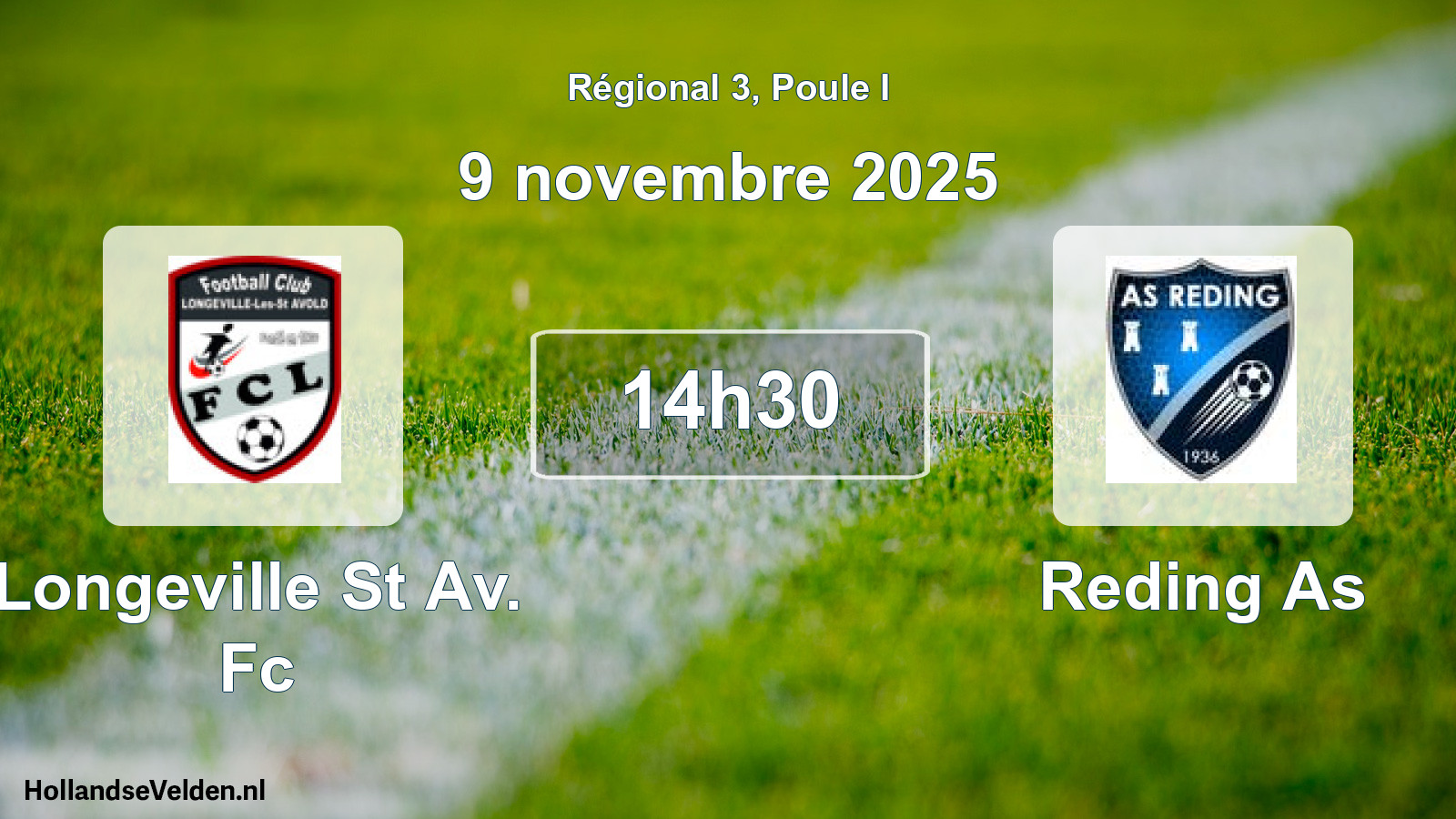 Geplande wedstrijd: Longeville St Av. Fc - Reding As (9 november 2025)