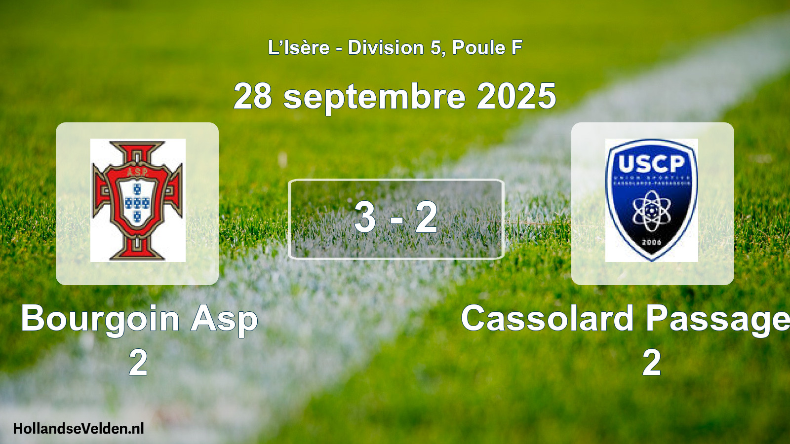 Match joué: Bourgoin Asp 2 - Cassolard Passageois 2 3 - 2 (28 septembre 2025)