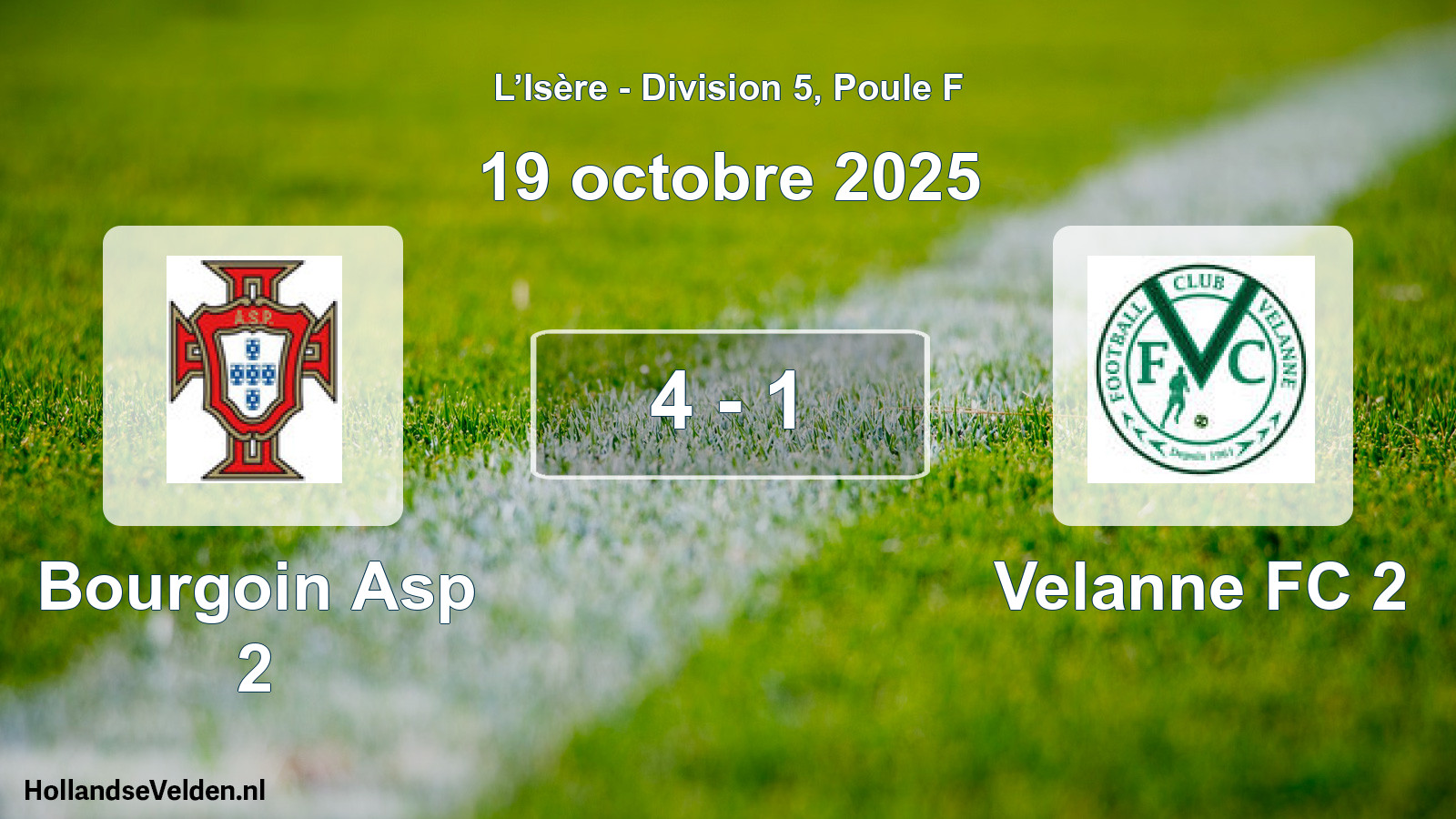 Gespeelde wedstrijd: Bourgoin Asp 2 - Velanne FC 2 4 - 1 (19 oktober 2025)